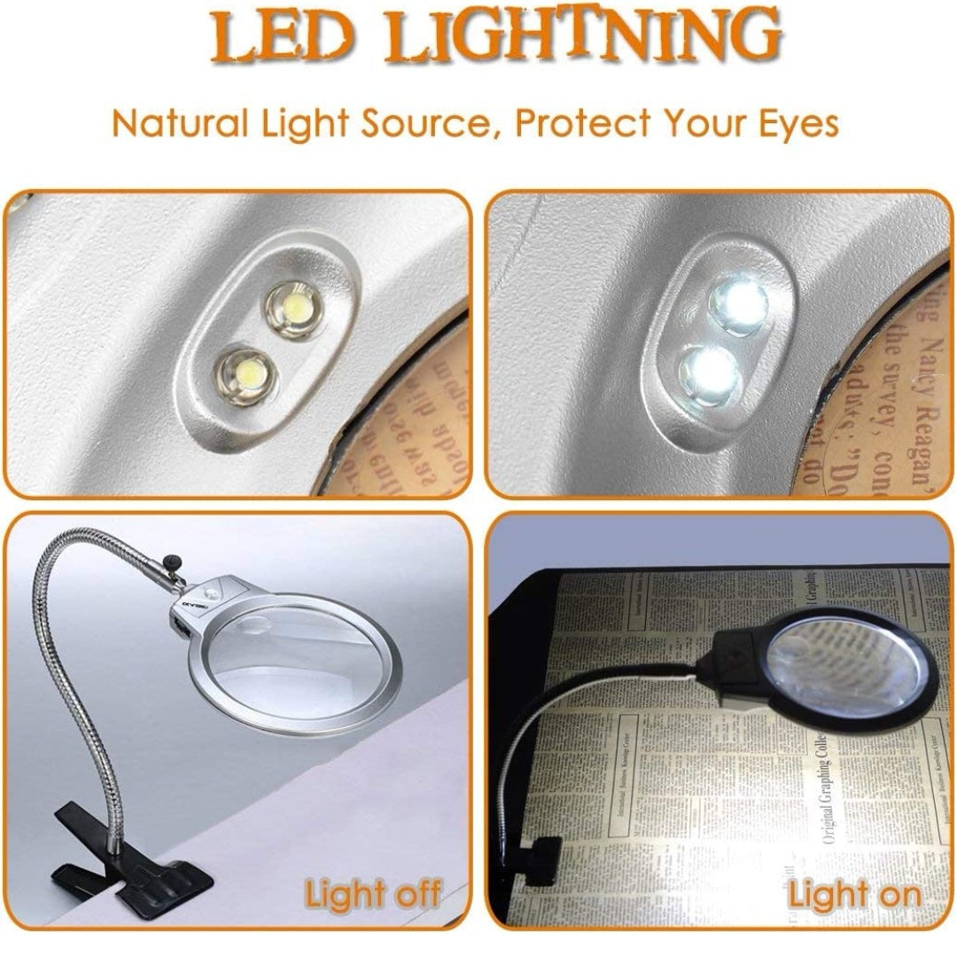 Demostración de las funciones de la lámpara lupa LED.