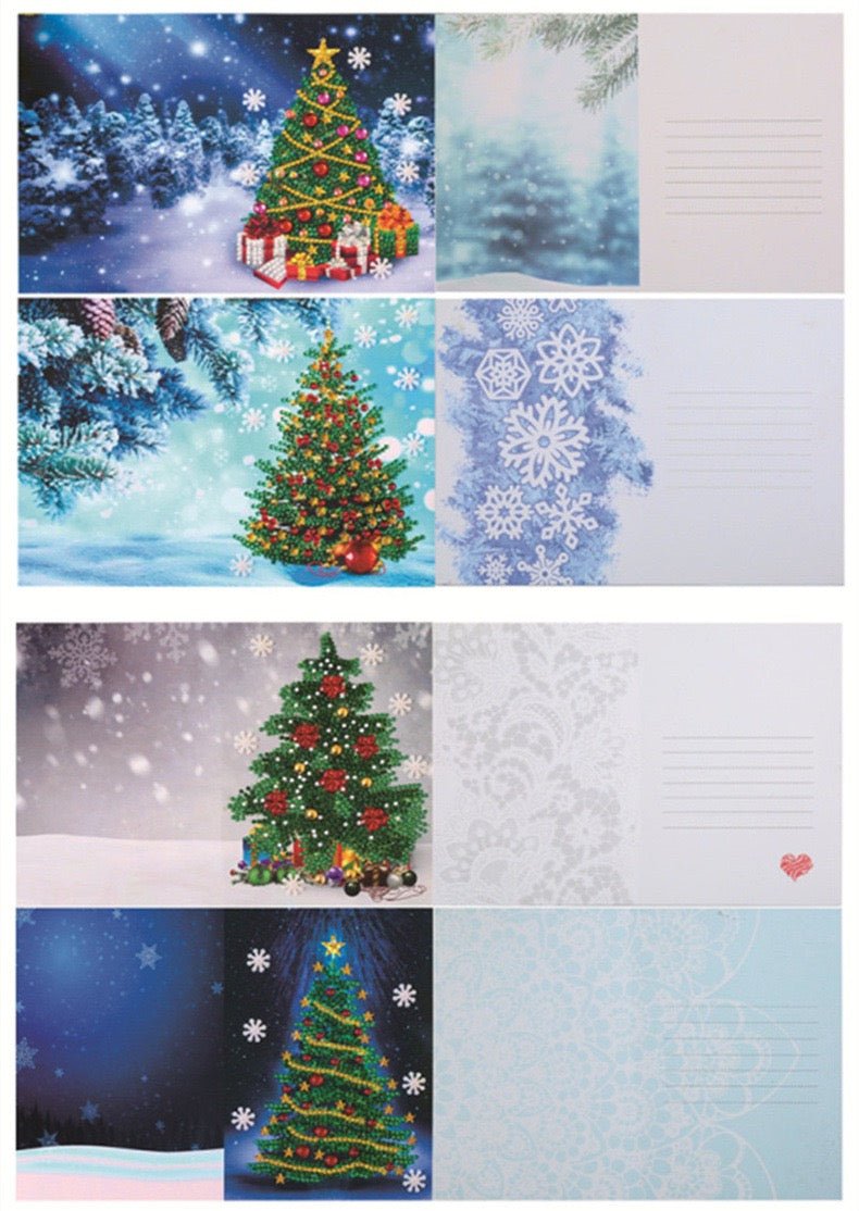 Una pintura de diamantes llamado 'Grupo de 4 tarjetas de felicitación navideñas' - Meencantalapinturadediamantes