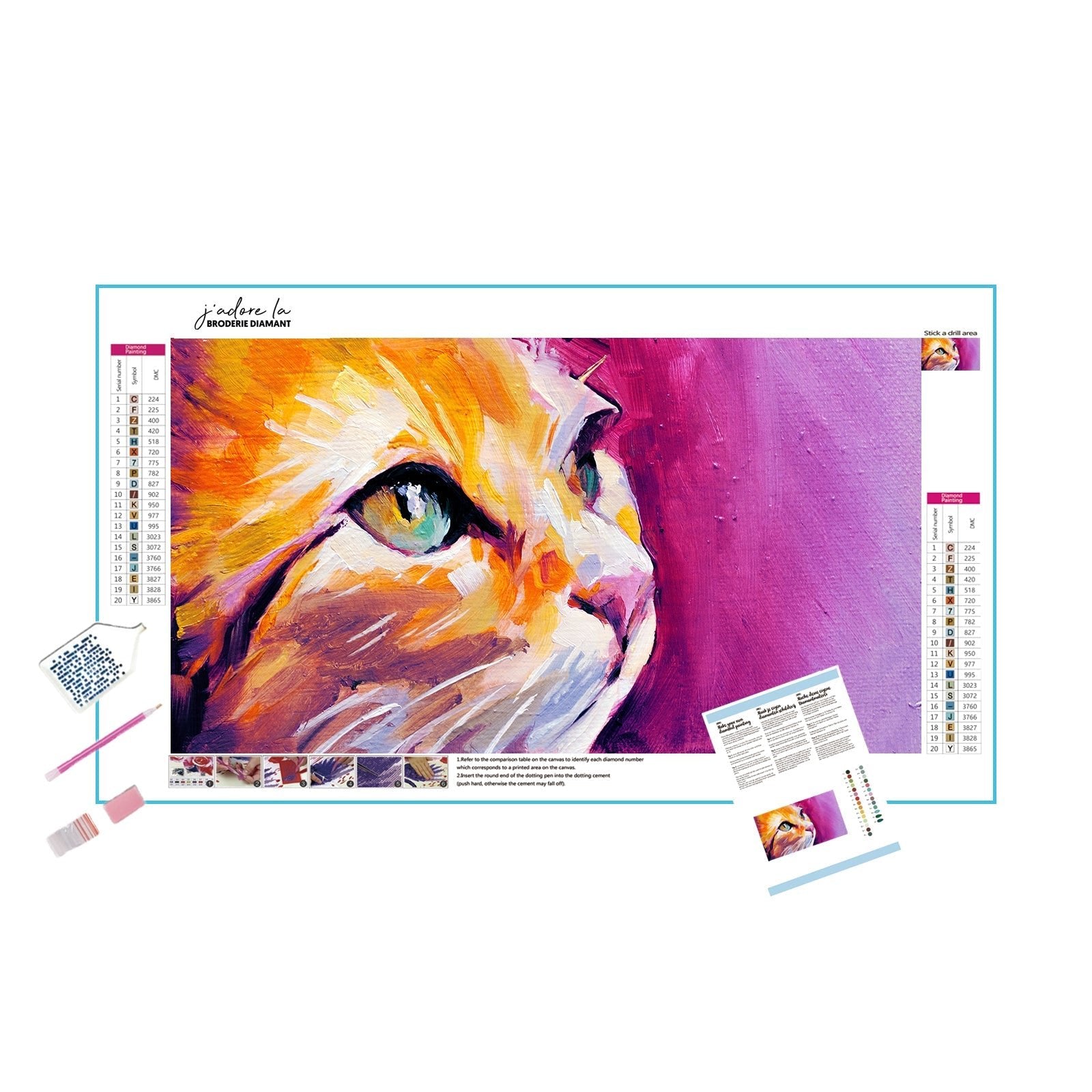 Una pintura de diamantes llamado 'Pintura al óleo de un gato' - Meencantalapinturadediamantes
