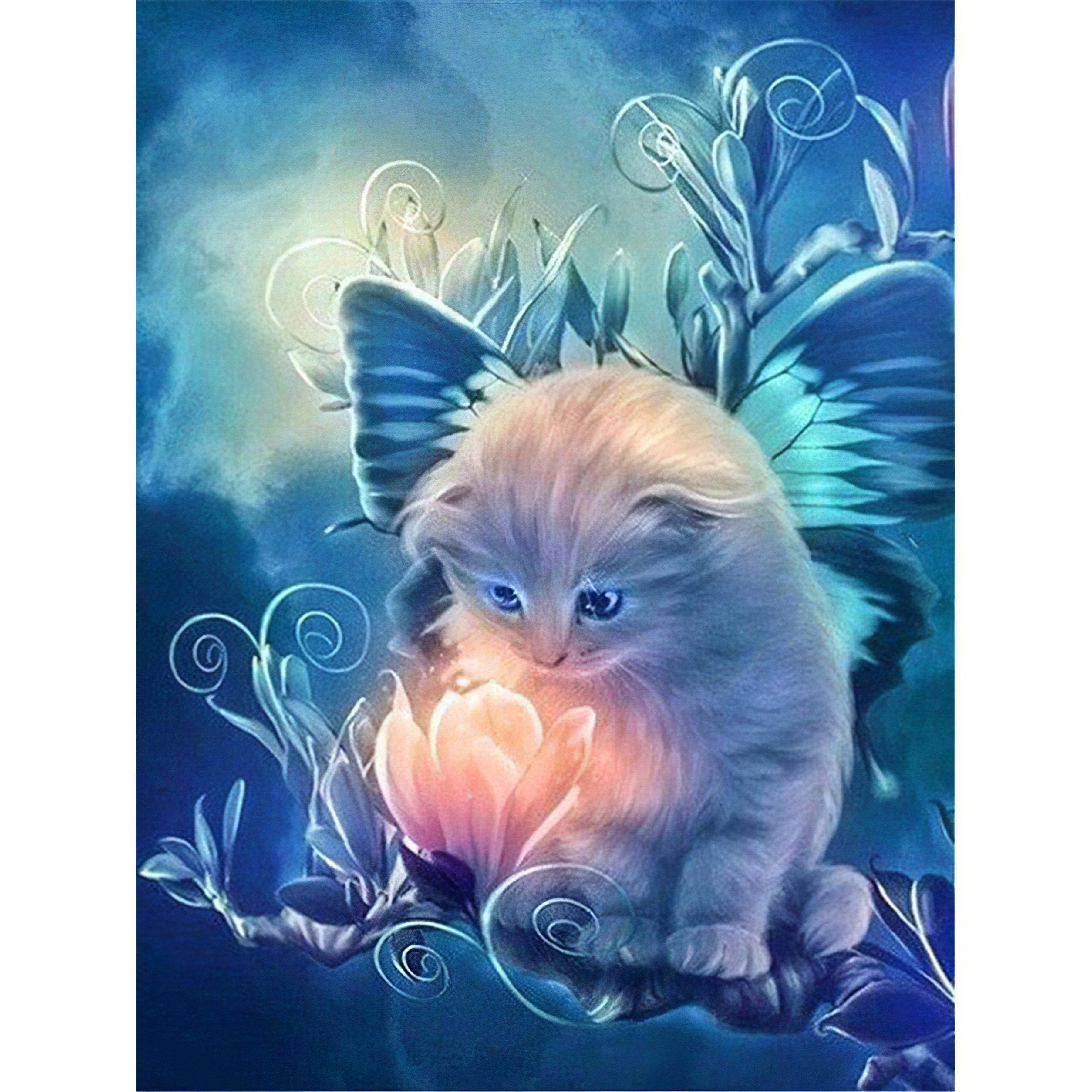 Una pintura de diamantes llamado 'Gato espiritual' - Meencantalapinturadediamantes