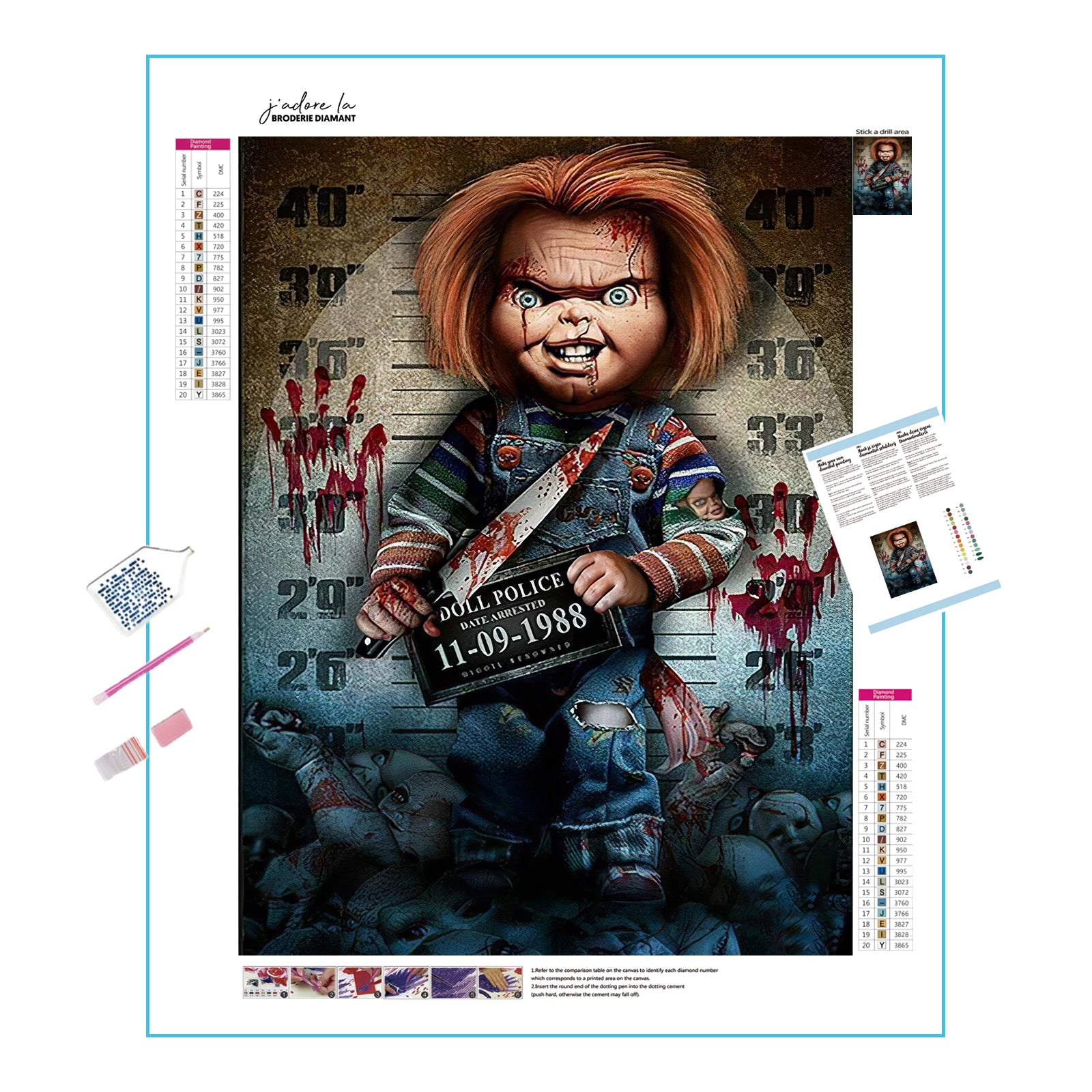 Una pintura de diamantes llamado 'Chucky' - Meencantalapinturadediamantes