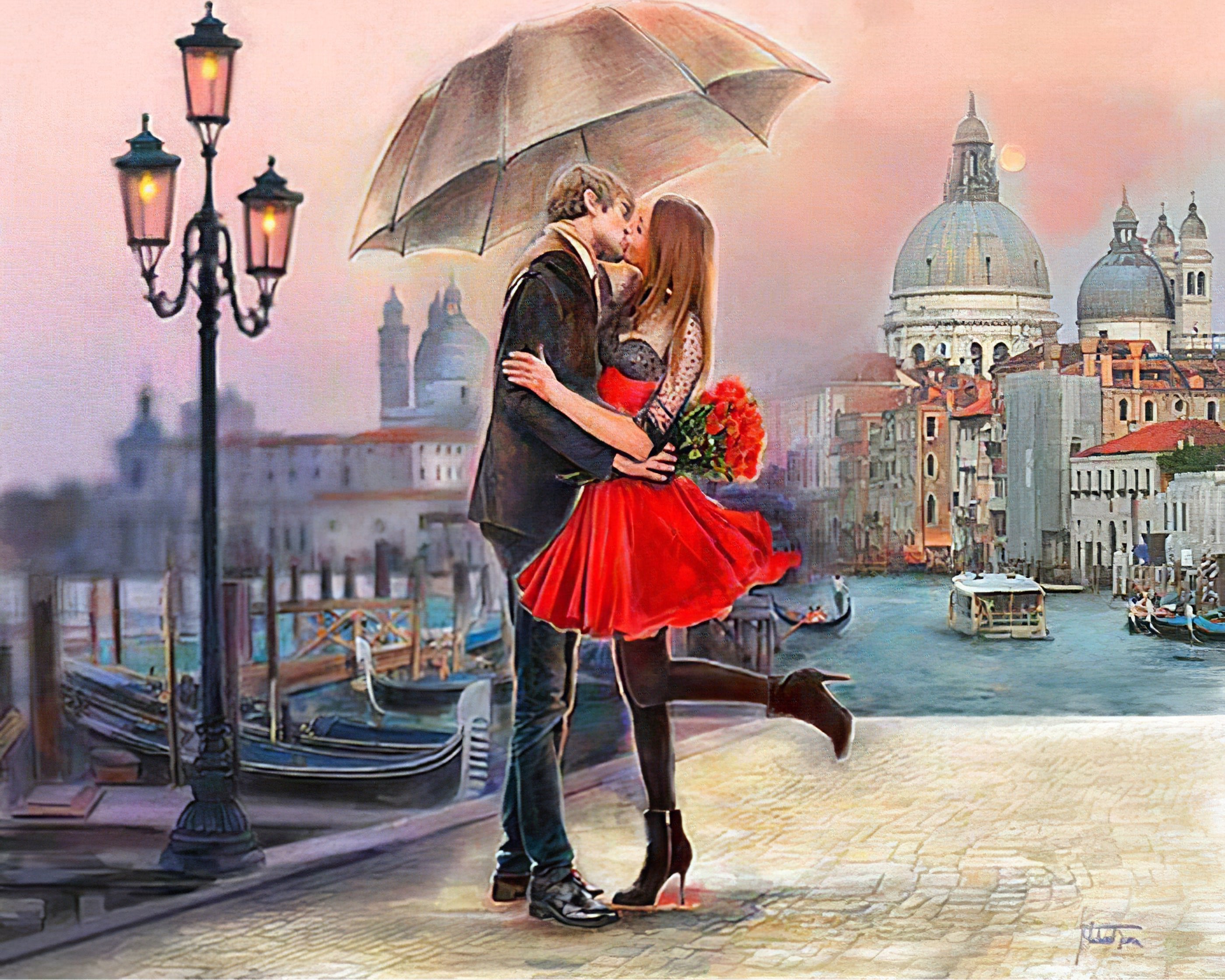 Una pintura de diamantes llamado 'Pareja en Venecia' - Meencantalapinturadediamantes