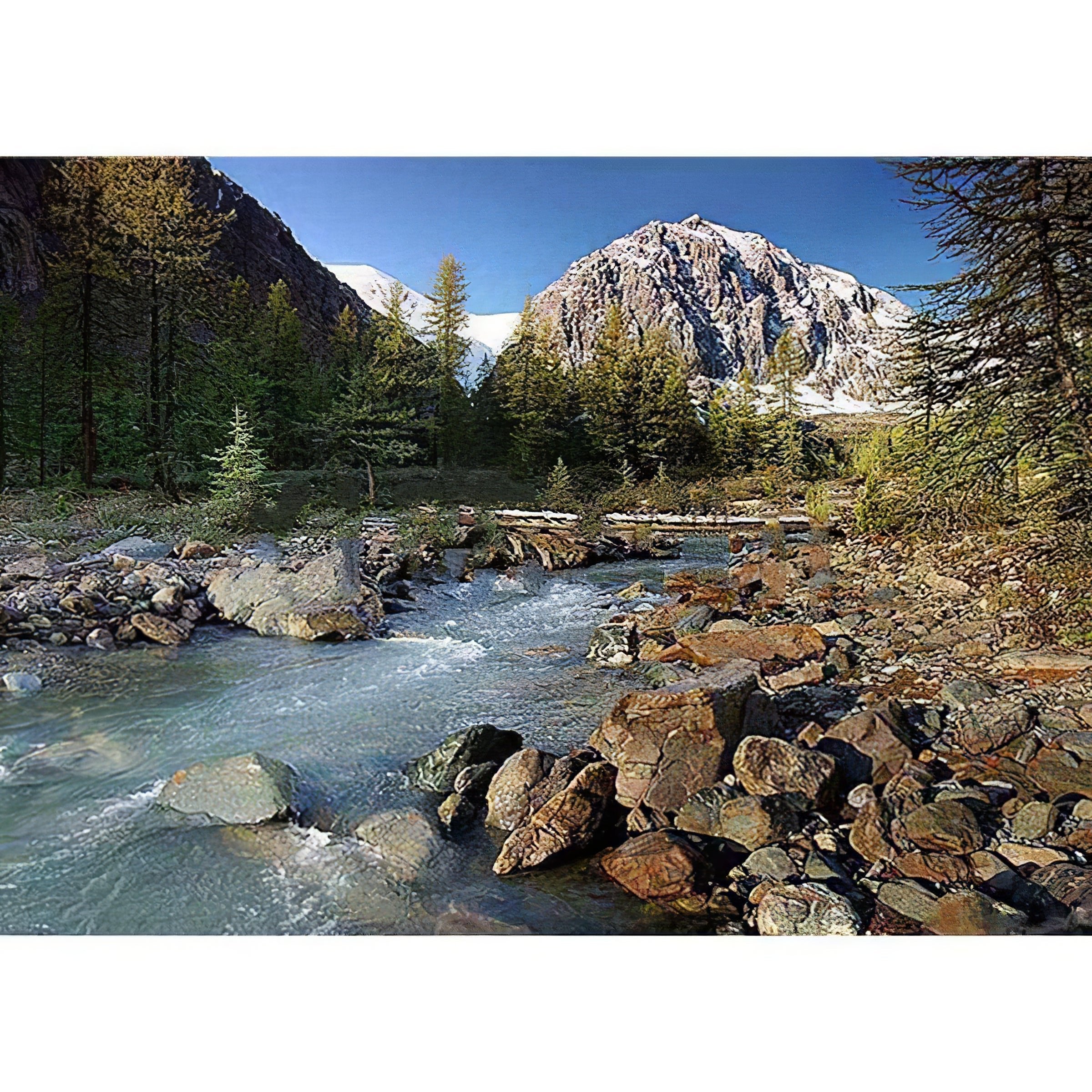 Una pintura de diamantes llamado 'Flujo de agua del río de montaña' - Meencantalapinturadediamantes