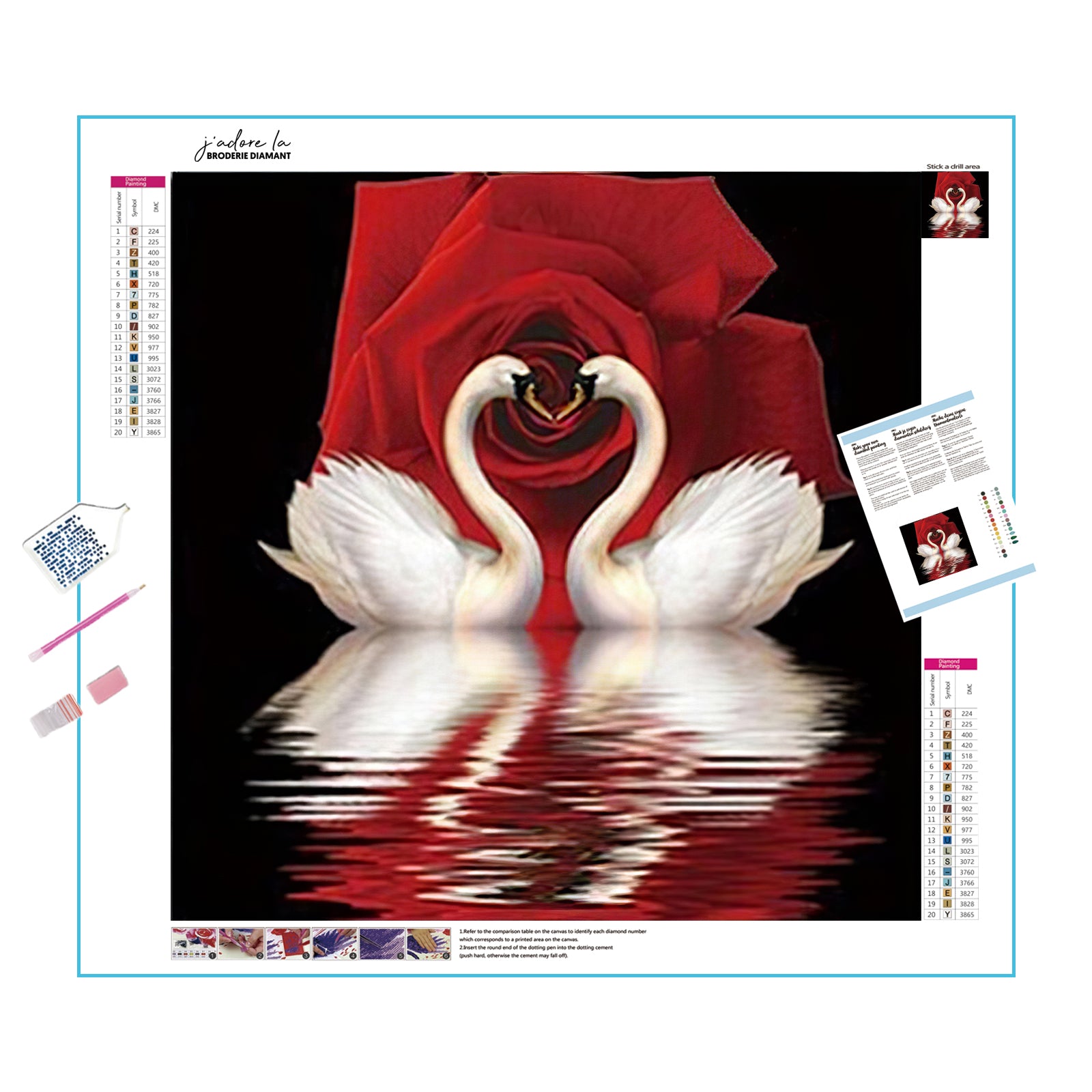 Una pintura de diamantes llamado 'Cisne rosa' - Meencantalapinturadediamantes