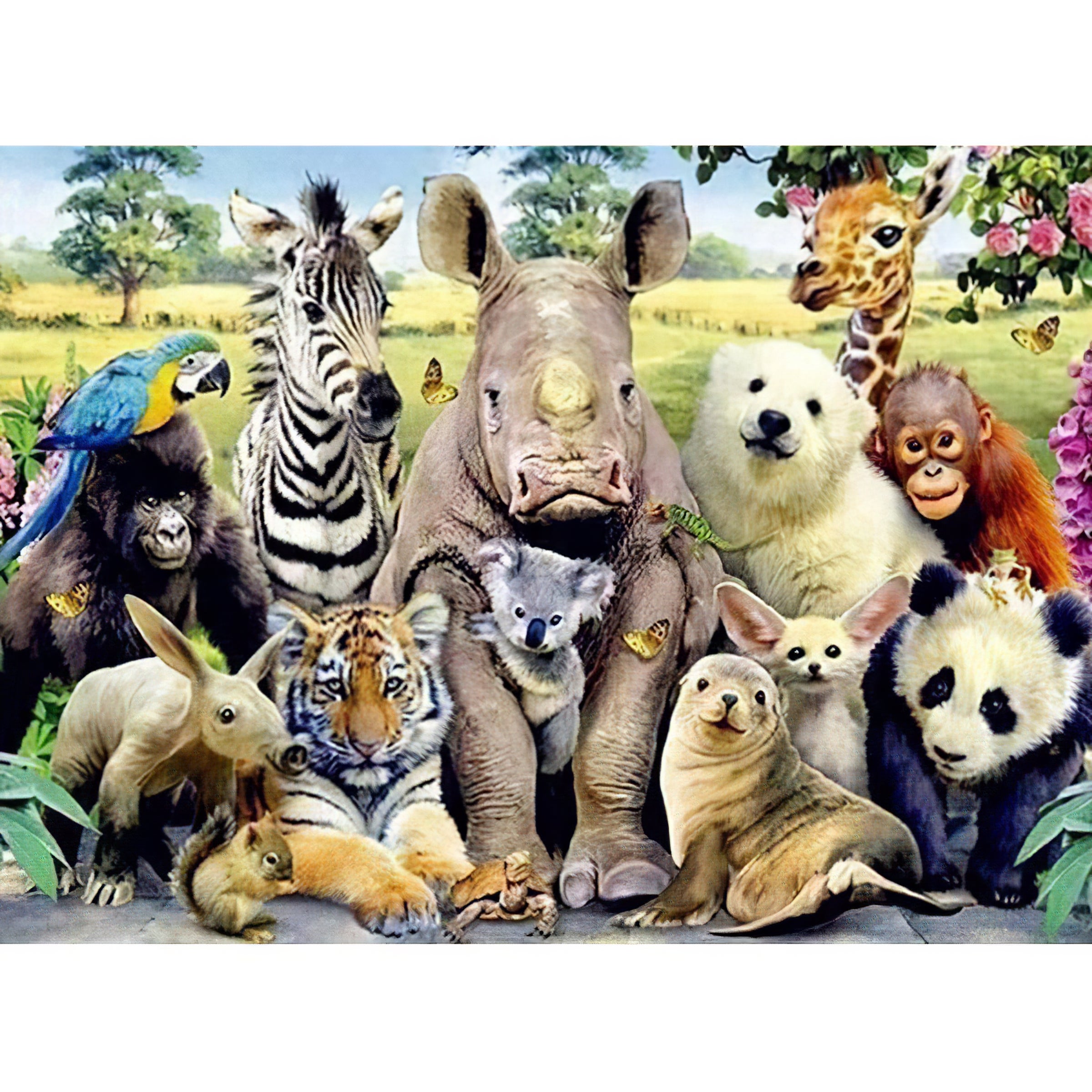 Una pintura de diamantes llamado 'Animales diferentes' - Meencantalapinturadediamantes