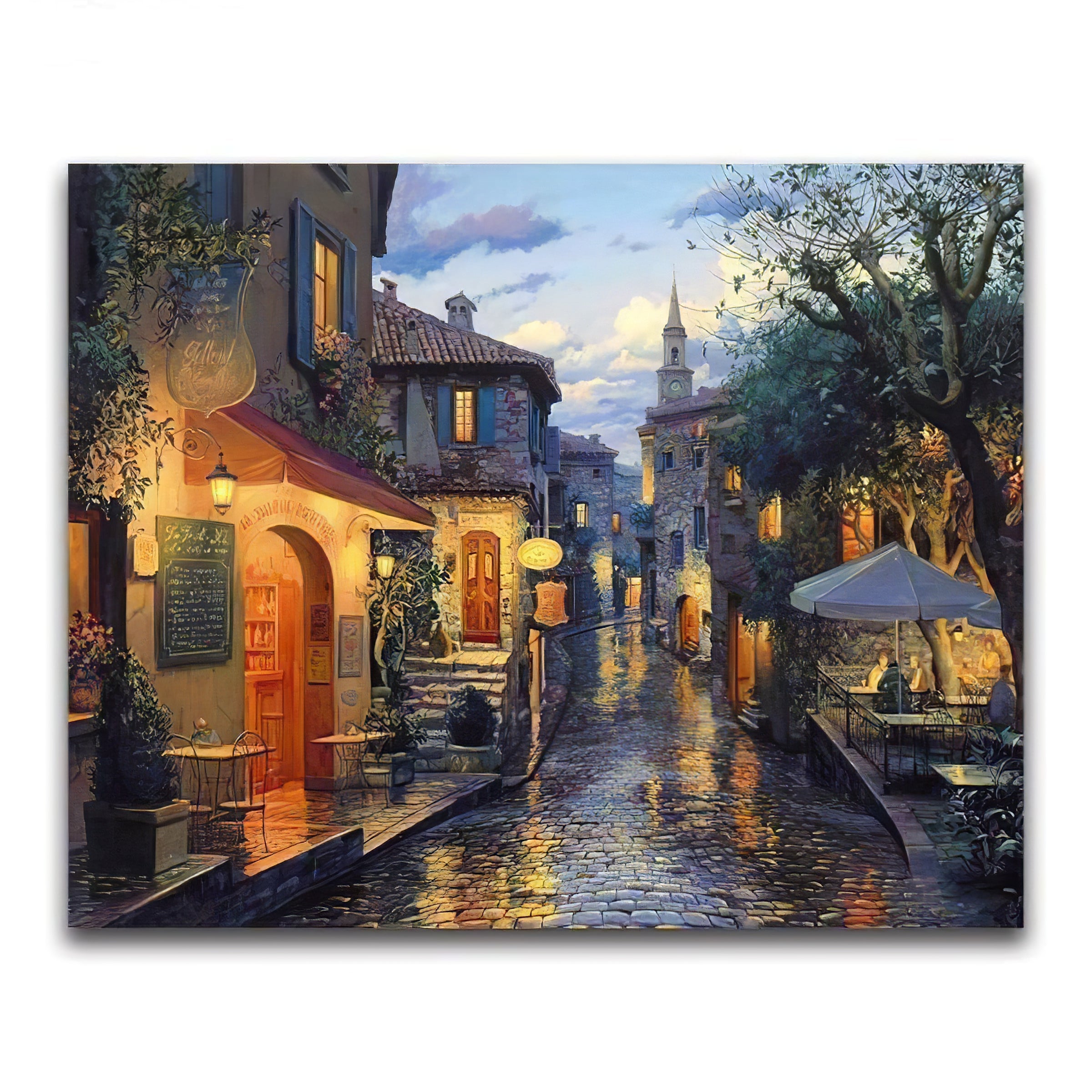 Una pintura de diamantes llamado 'Iluminación de las casas del pueblo' - Meencantalapinturadediamantes