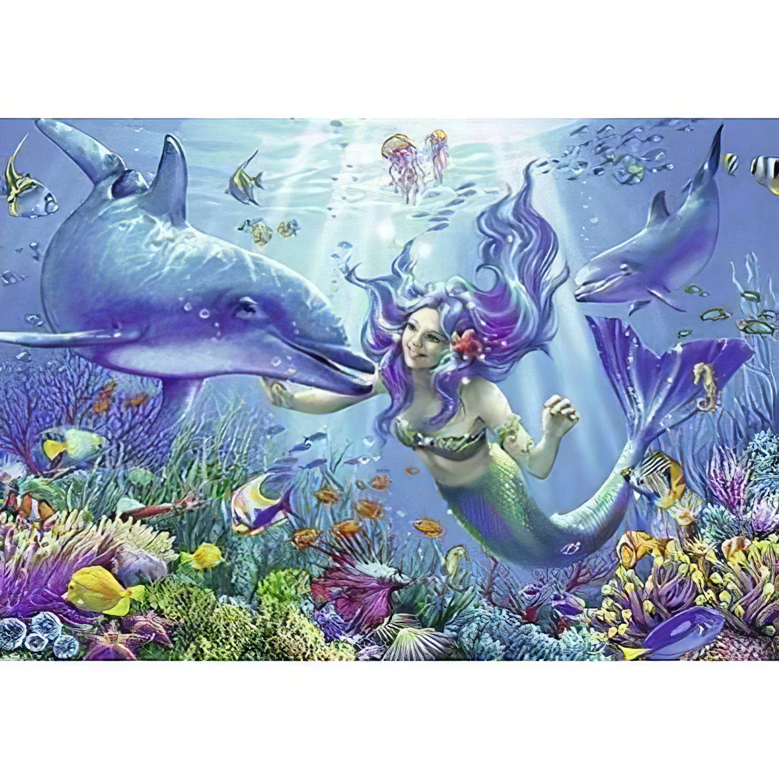 Una pintura de diamantes llamado 'Dauphin et sirène' - Meencantalapinturadediamantes