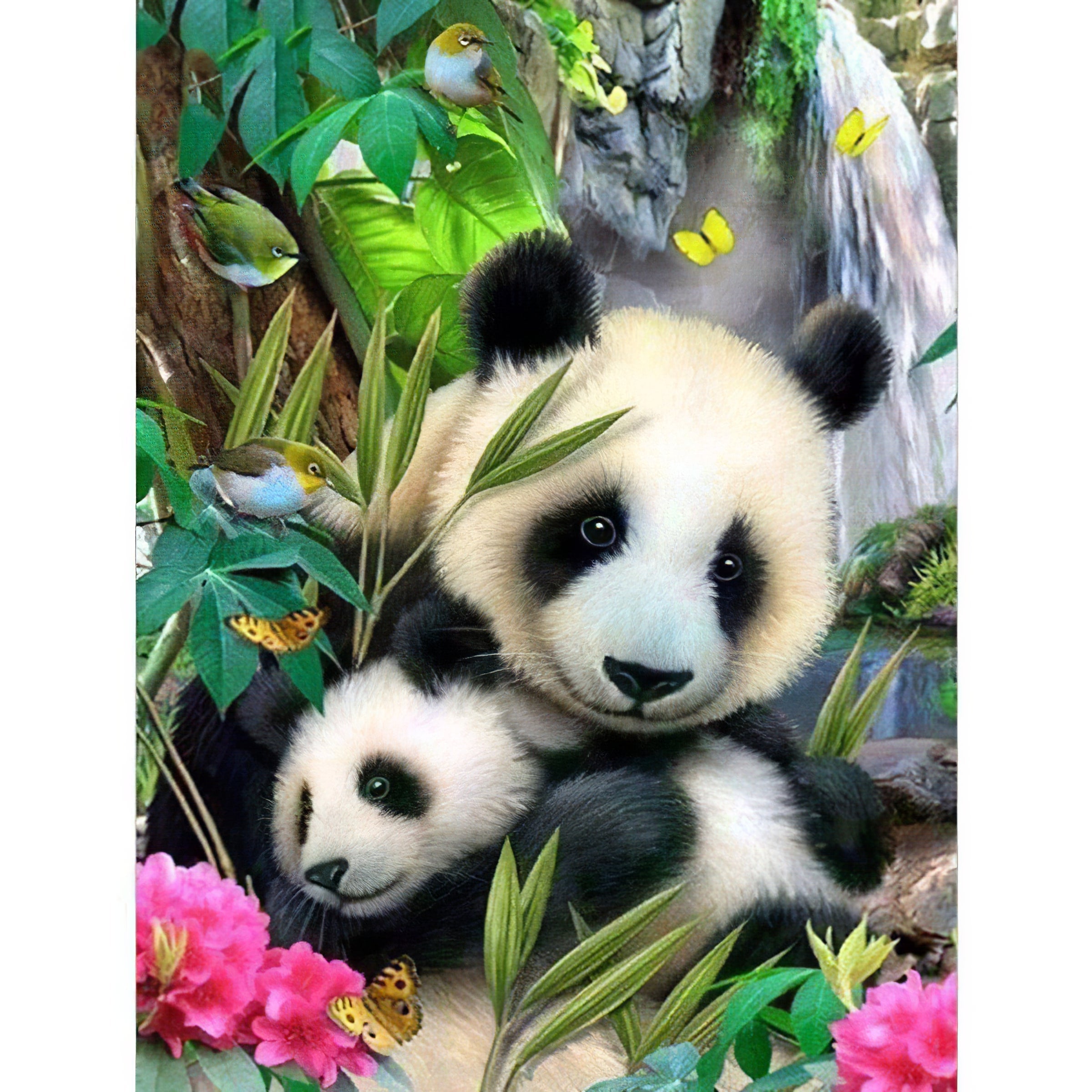 Una pintura de diamantes llamado 'Familia panda' - Meencantalapinturadediamantes