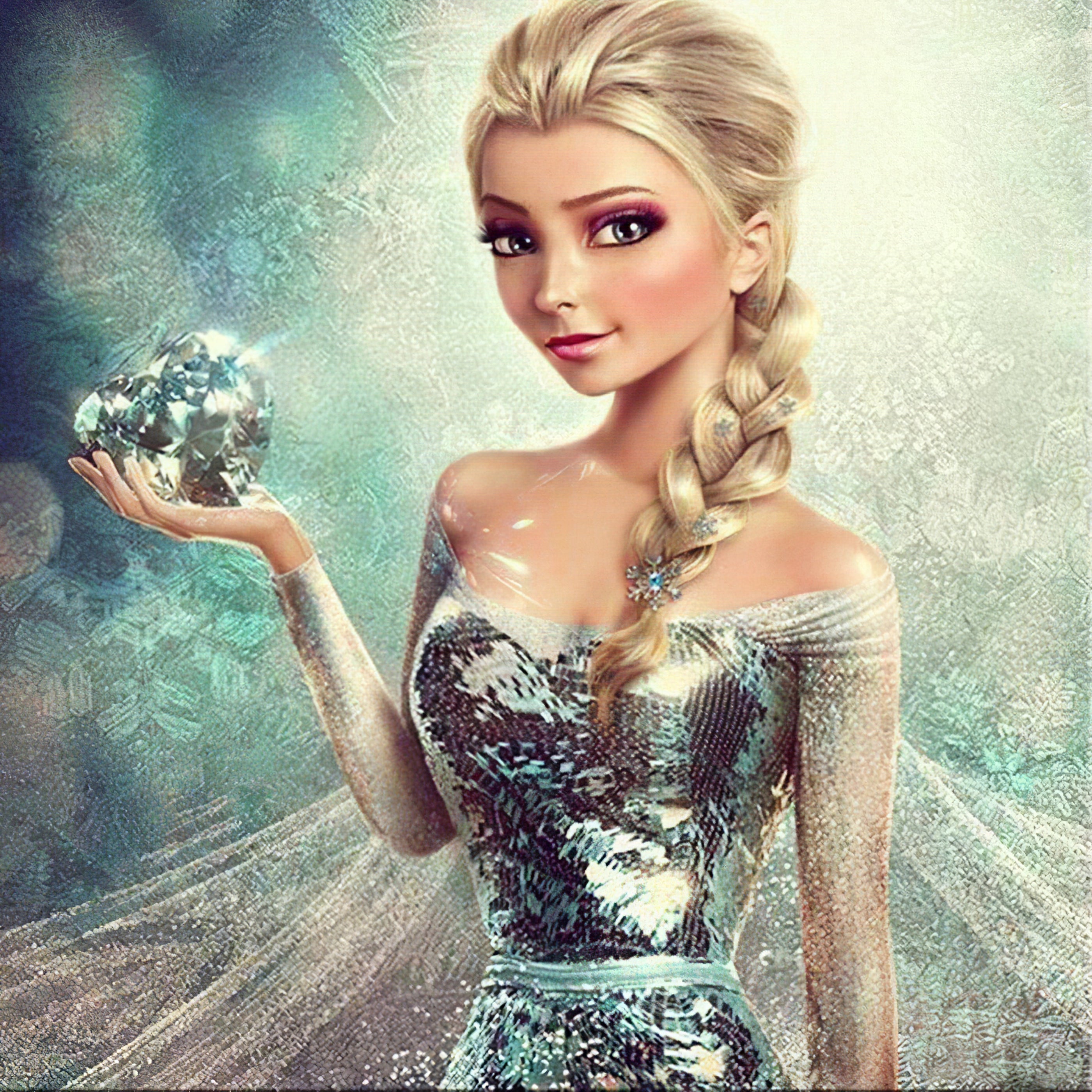 Una pintura de diamantes llamado 'Princesa de hadas Elsa' - Meencantalapinturadediamantes