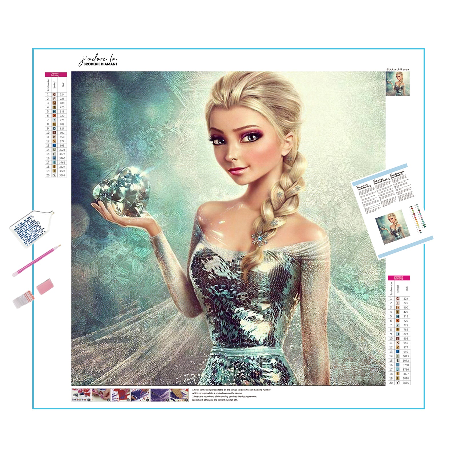 Una pintura de diamantes llamado 'Princesa de hadas Elsa' - Meencantalapinturadediamantes