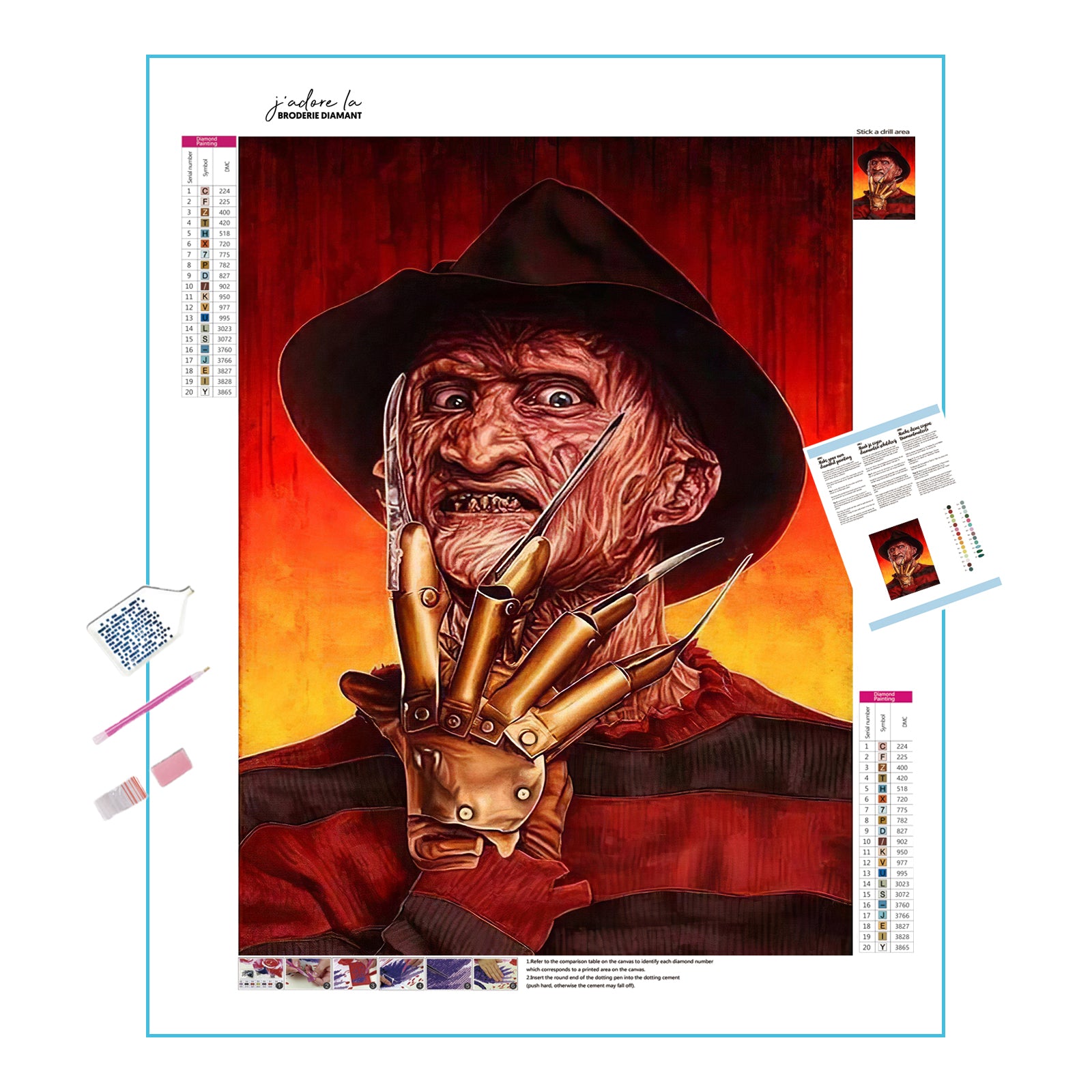 Una pintura de diamantes llamado 'Freddy Krueger' - Meencantalapinturadediamantes