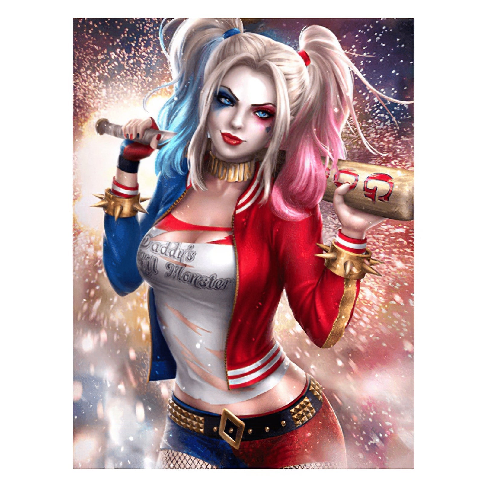 Una pintura de diamantes llamado 'Harley Quinn' - Meencantalapinturadediamantes