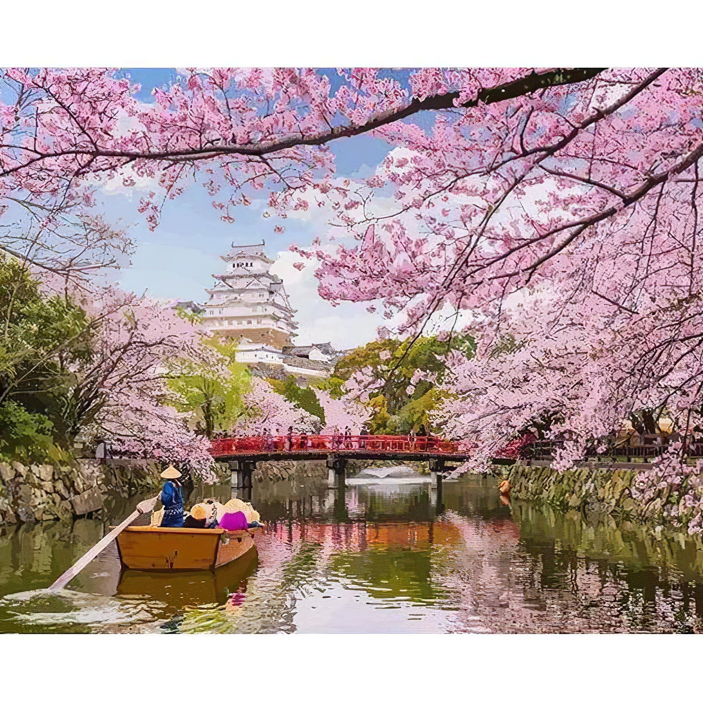 Una pintura de diamantes llamado 'Flor de cerezo japonés en un río' - Meencantalapinturadediamantes