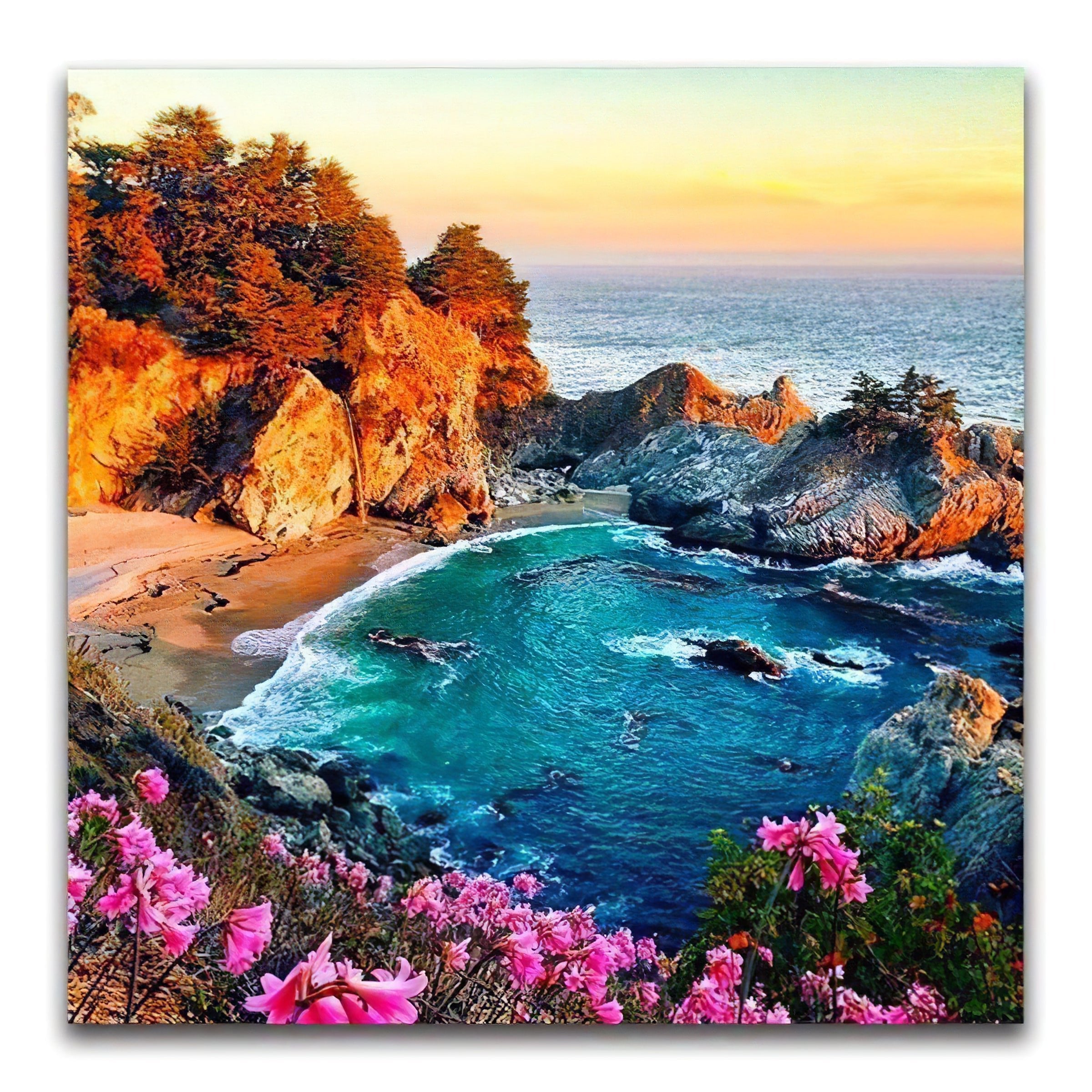 Una pintura de diamantes llamado 'Bahía con flores' - Meencantalapinturadediamantes