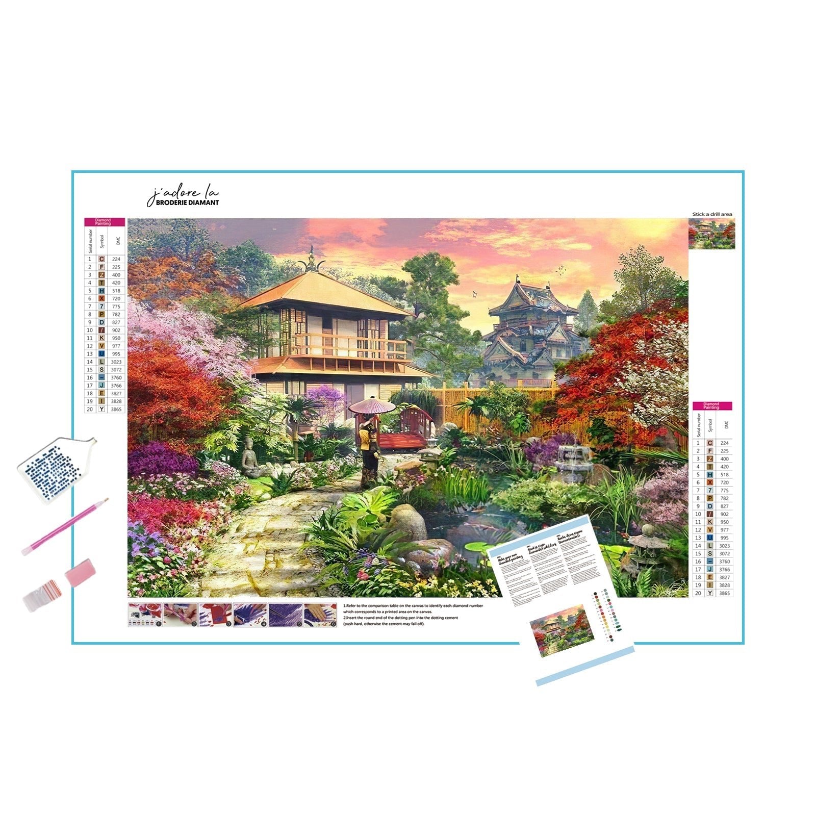 Una pintura de diamantes llamado 'Jardín japonés' - Meencantalapinturadediamantes