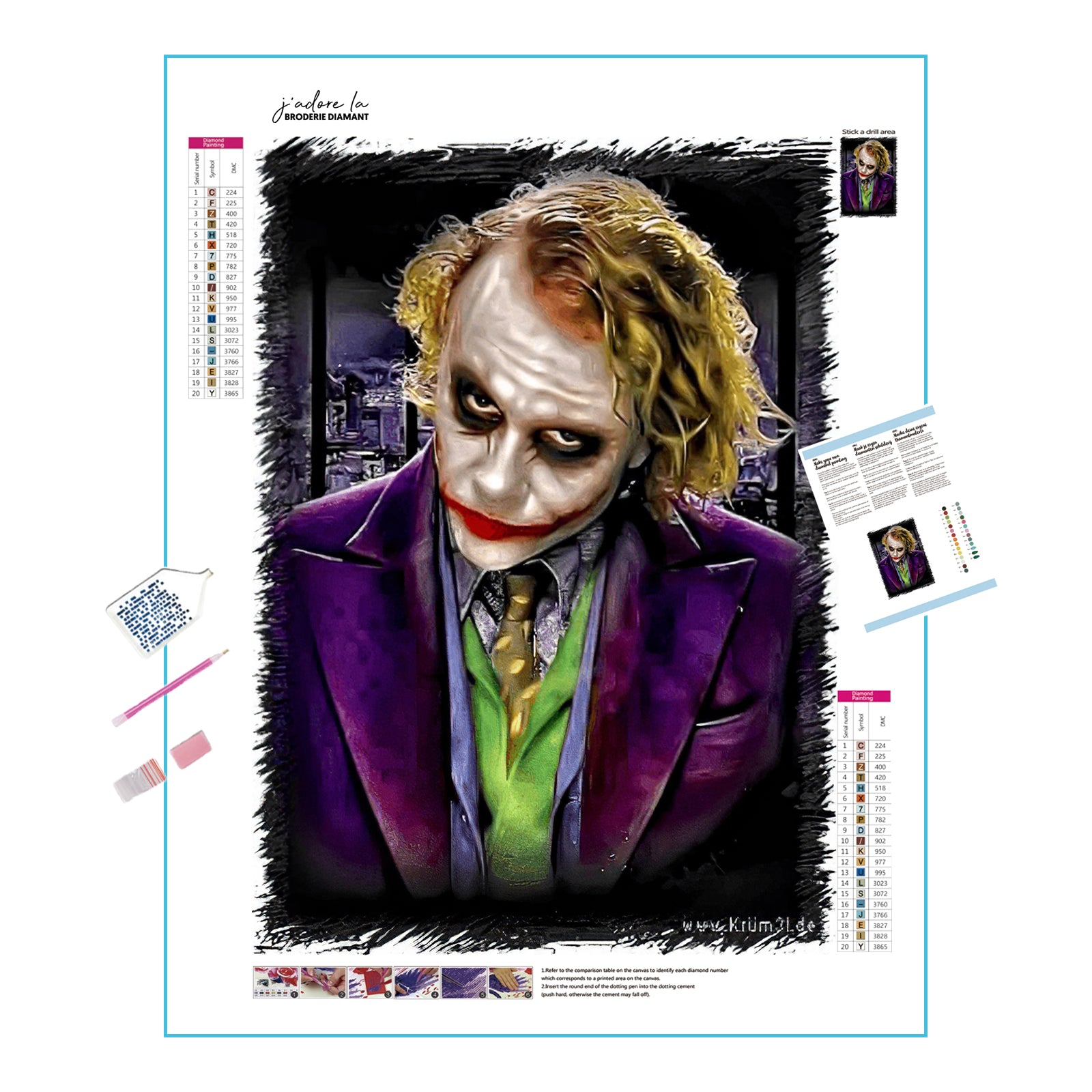 Una pintura de diamantes llamado 'Joker' - Meencantalapinturadediamantes