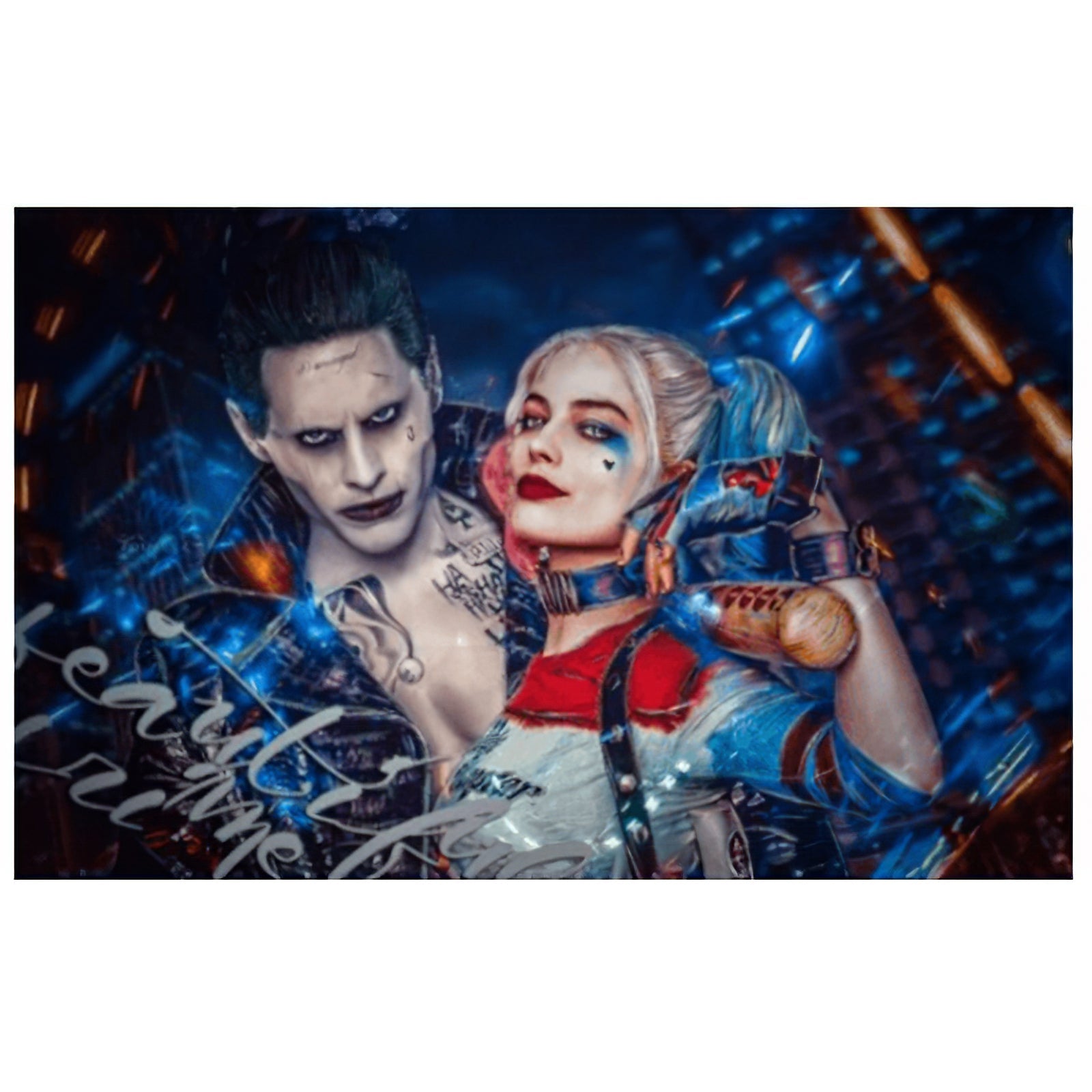 Una pintura de diamantes llamado 'Joker y Harley Quinn' - Meencantalapinturadediamantes