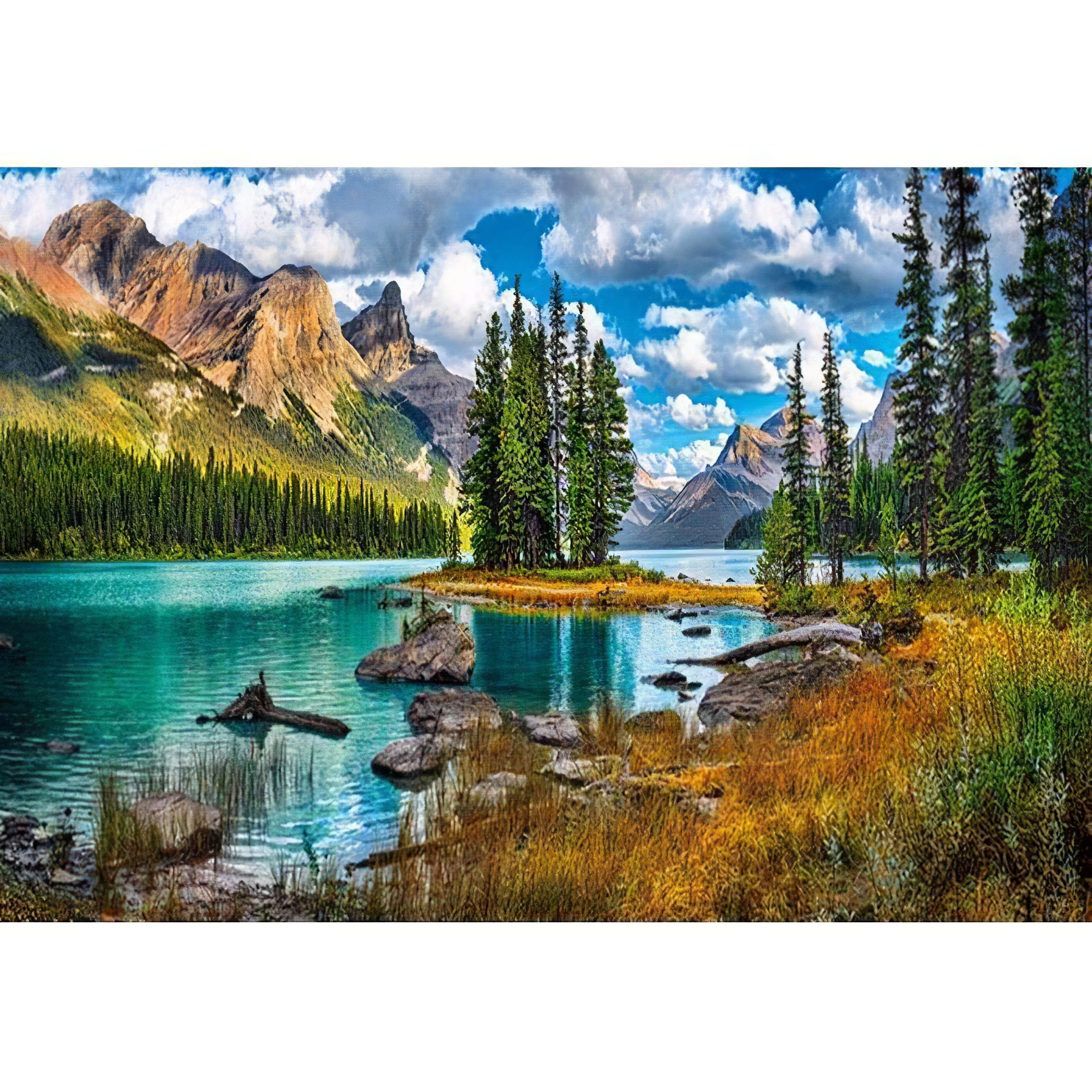 Una pintura de diamantes llamado 'Lago Nubes Montaña' - Meencantalapinturadediamantes