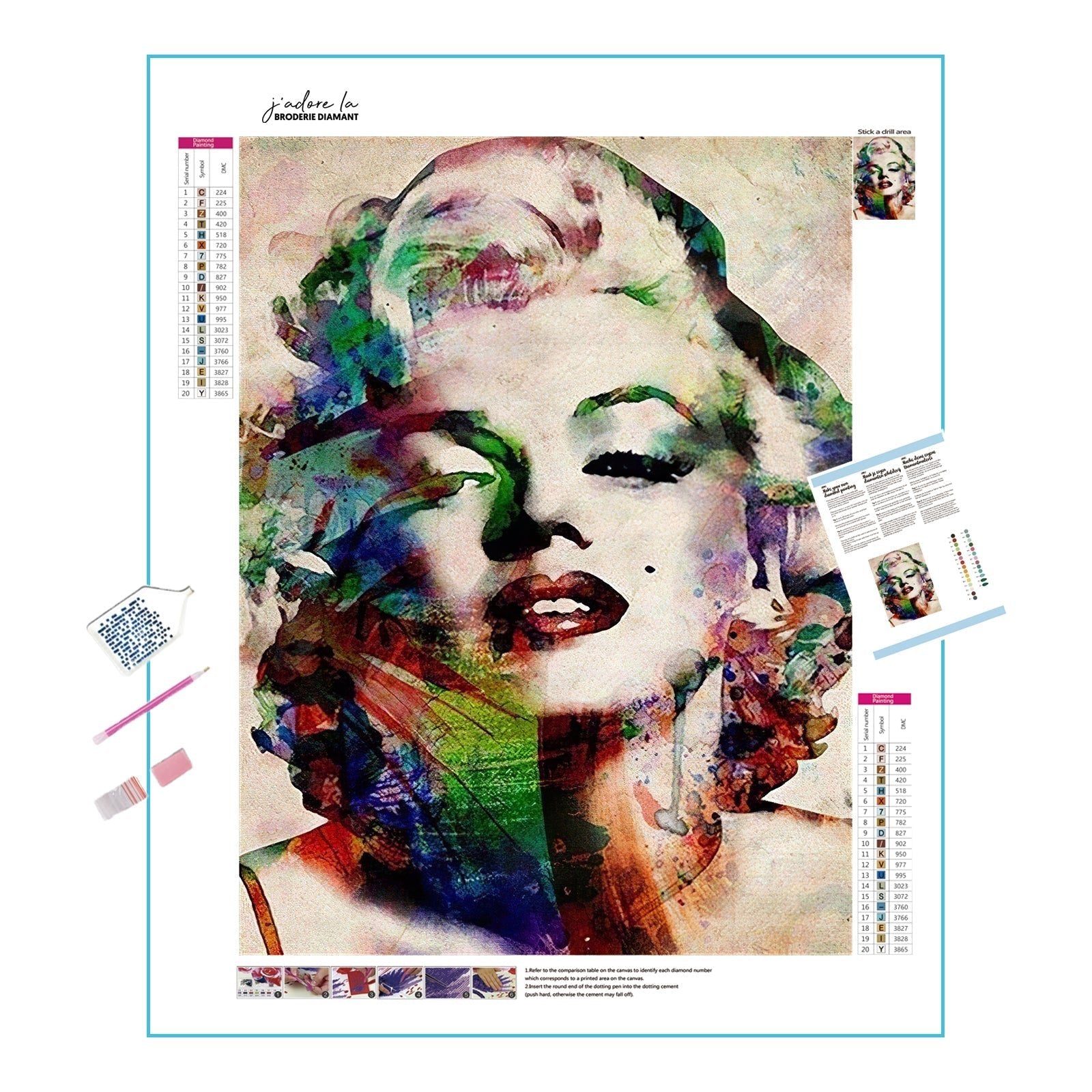 Una pintura de diamantes llamado 'El maravilloso rostro de Marilyn Monroe' - Meencantalapinturadediamantes