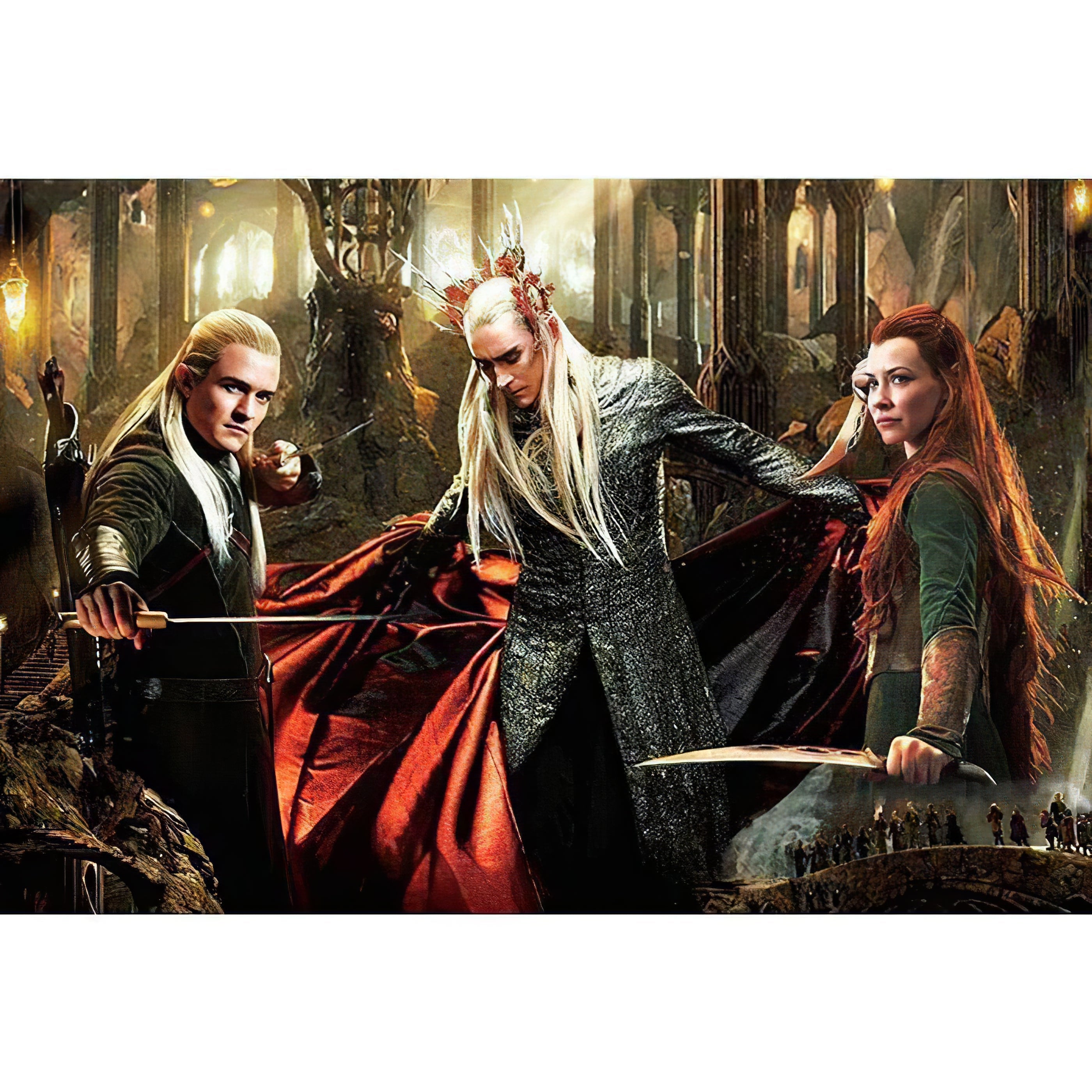 Una pintura de diamantes llamado 'Legolas, Tauriel y Thranduil de El Hobbit' - Meencantalapinturadediamantes