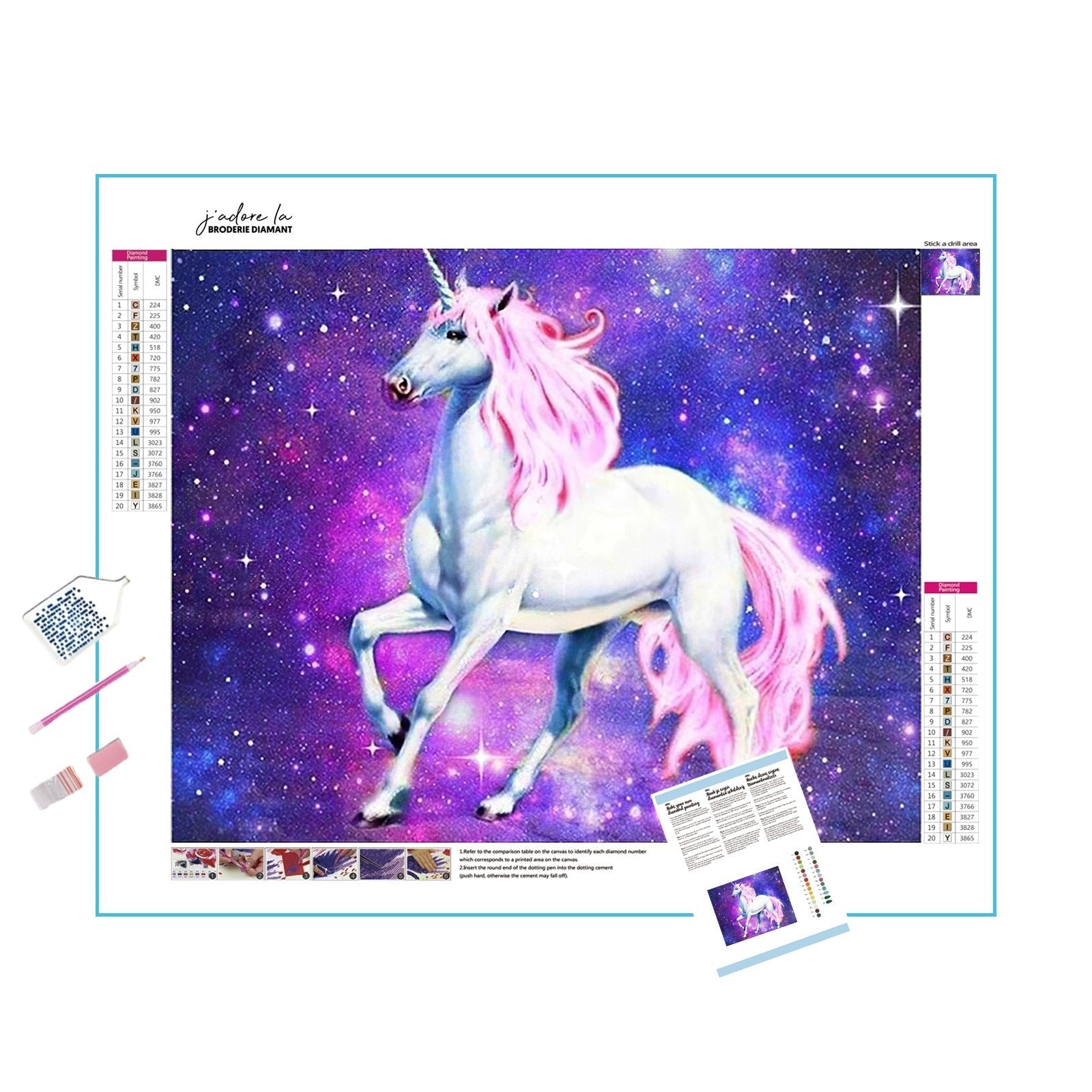 Una pintura de diamantes llamado 'Unicornio' - Meencantalapinturadediamantes