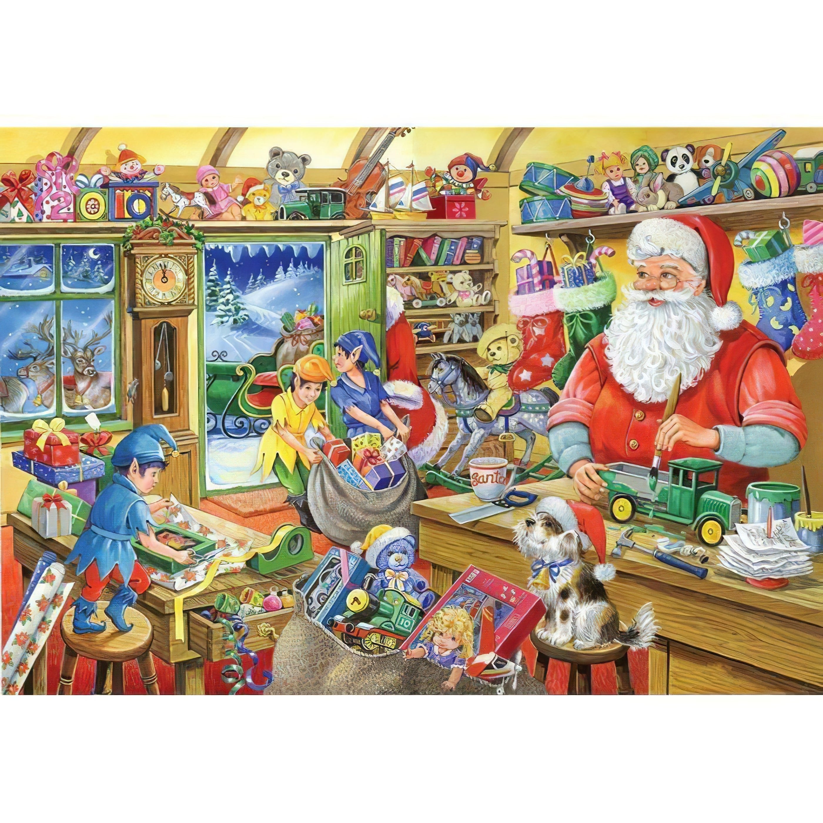 Una pintura de diamantes llamado 'Tienda de juguetes navideños de Papá Noel' - Meencantalapinturadediamantes