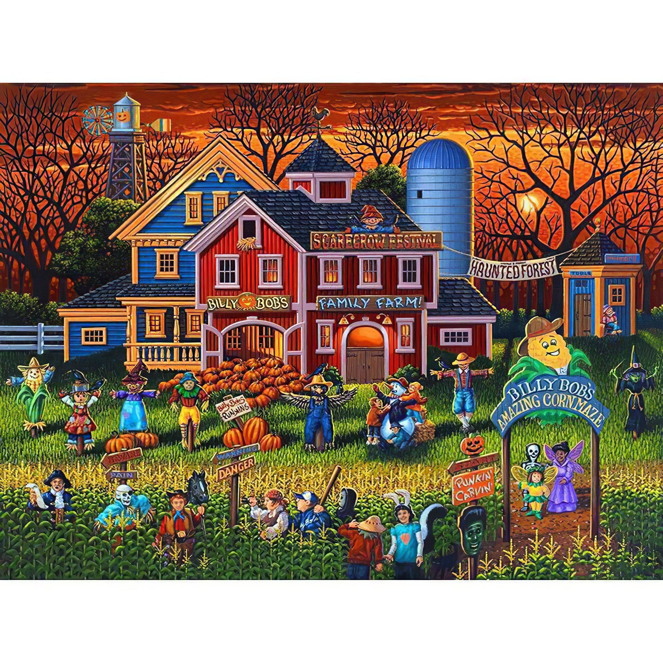 Una pintura de diamantes llamado 'Granja de Halloween' - Meencantalapinturadediamantes