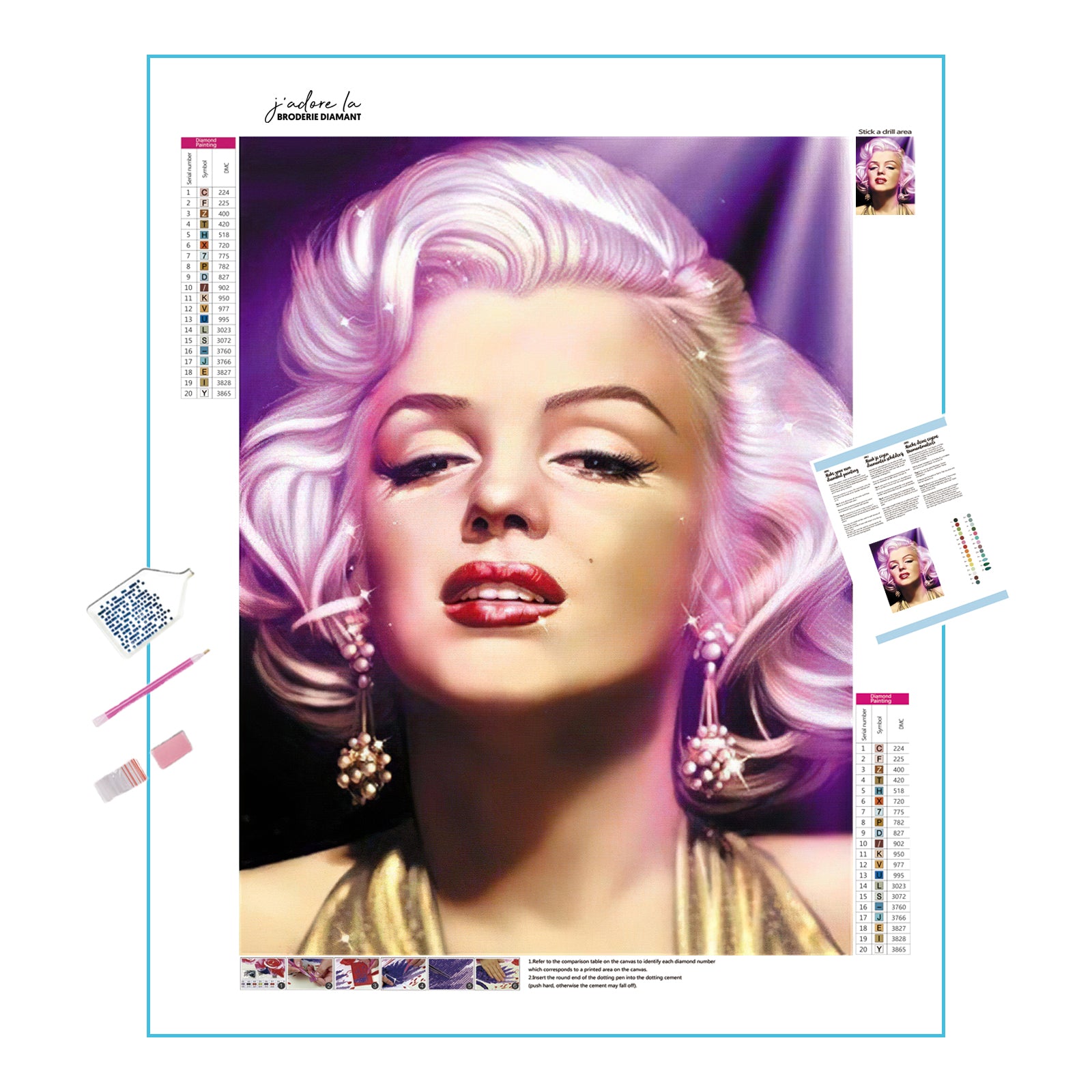 Una pintura de diamantes llamado 'Marilyn Monroe' - Meencantalapinturadediamantes