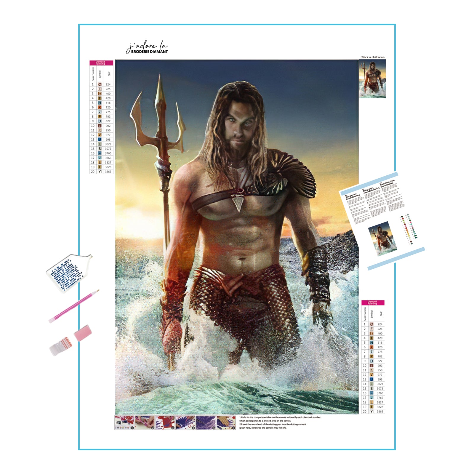 Una pintura de diamantes llamado 'Marvel Aquaman' - Meencantalapinturadediamantes