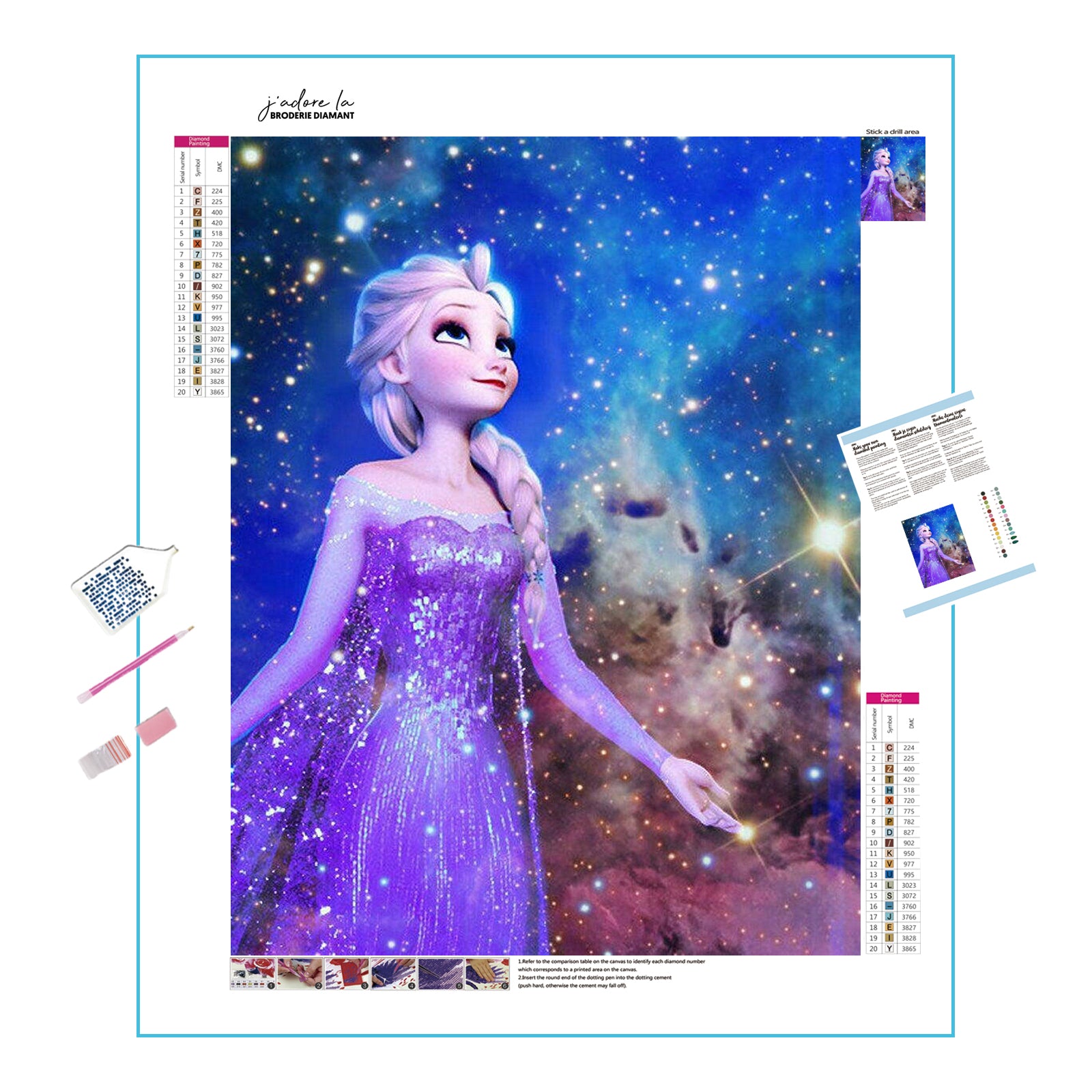 Una pintura de diamantes llamado 'Princesse Elsa' - Meencantalapinturadediamantes