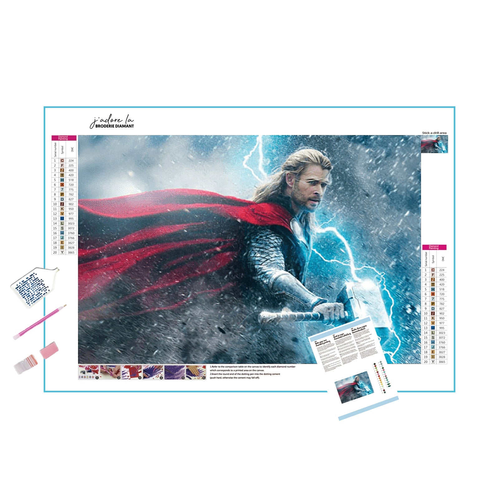 Una pintura de diamantes llamado 'Marvel Thor' - Meencantalapinturadediamantes