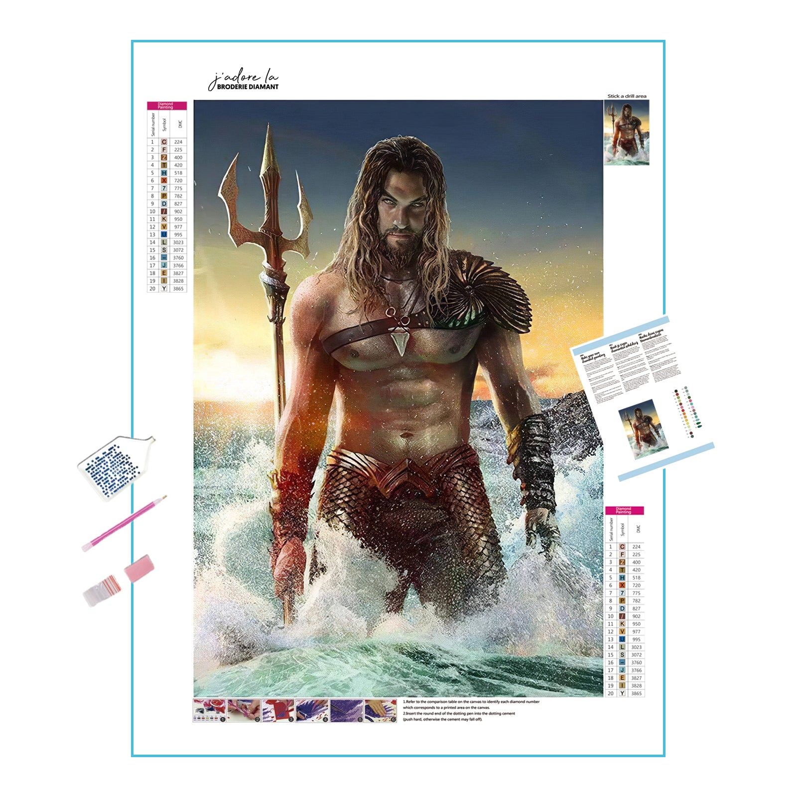 Una pintura de diamantes llamado 'Marvel Aquaman' - Meencantalapinturadediamantes