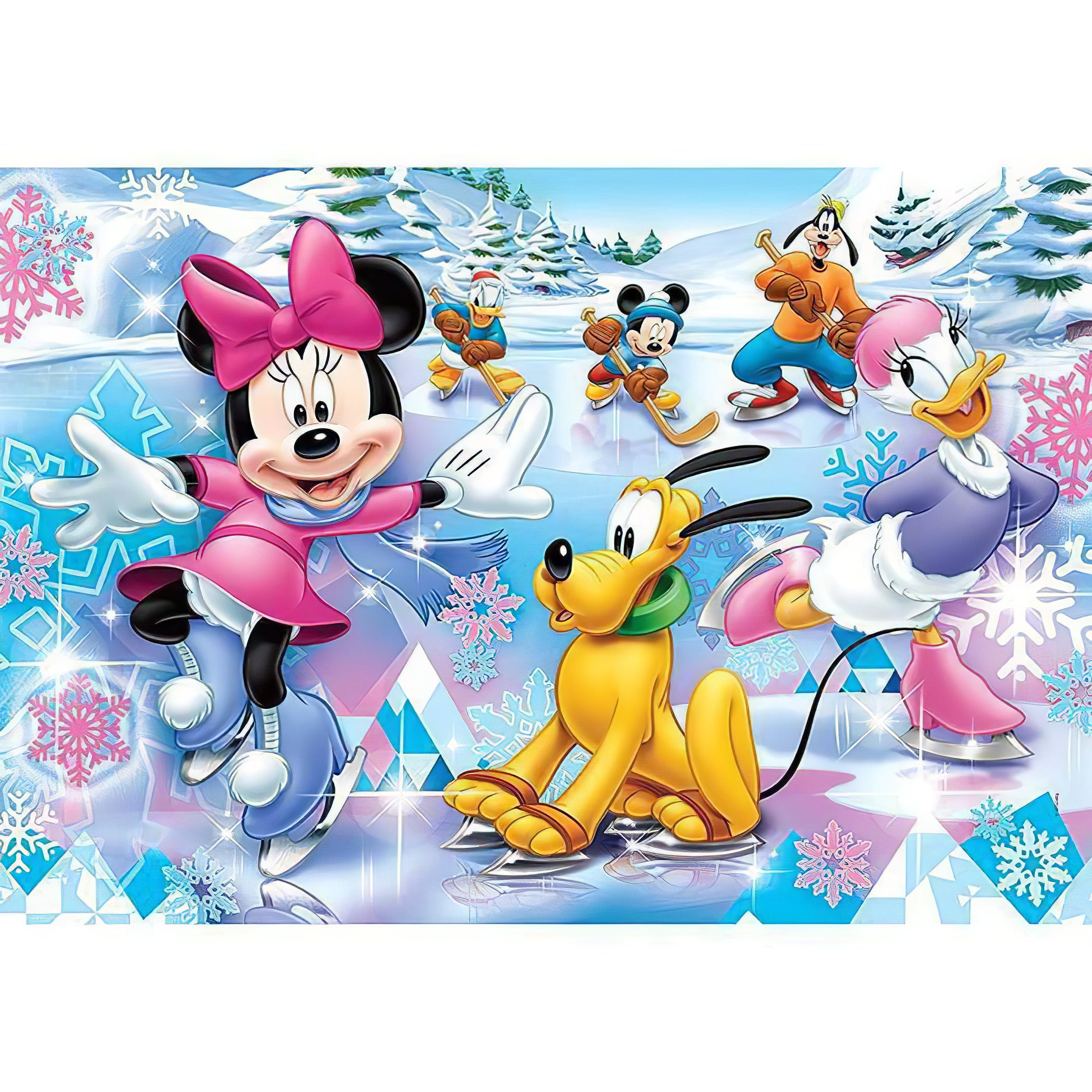 Una pintura de diamantes llamado 'Mickey Mouse con perro y pato' - Meencantalapinturadediamantes