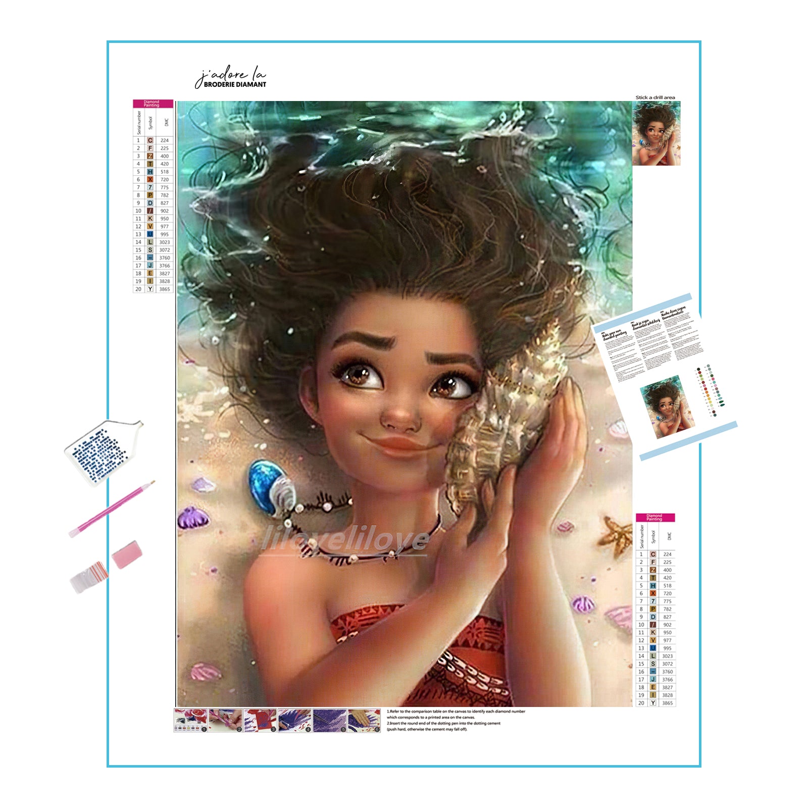 Una pintura de diamantes llamado 'Disney Moana' - Meencantalapinturadediamantes