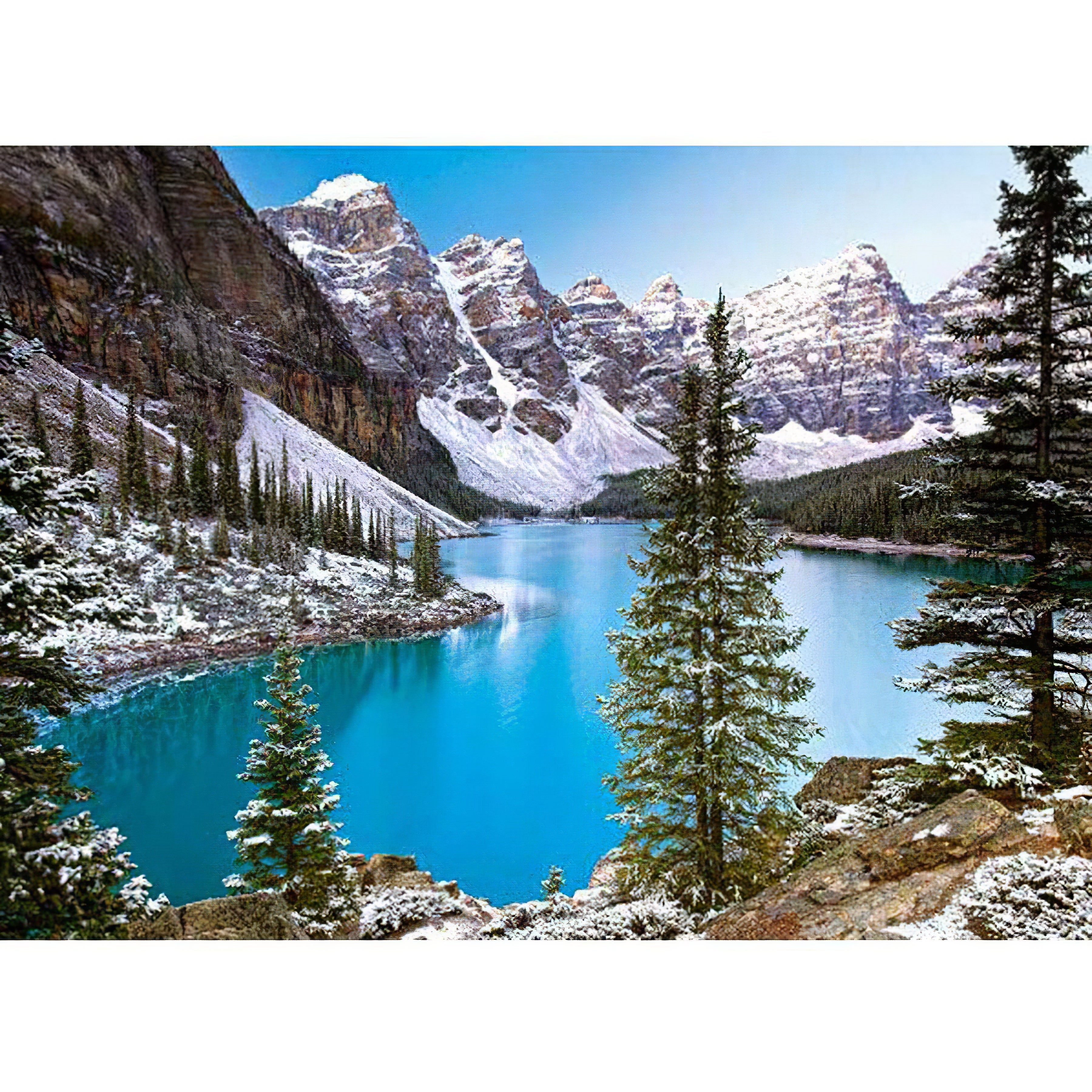 Una pintura de diamantes llamado 'Montaña y lago en Canadá' - Meencantalapinturadediamantes