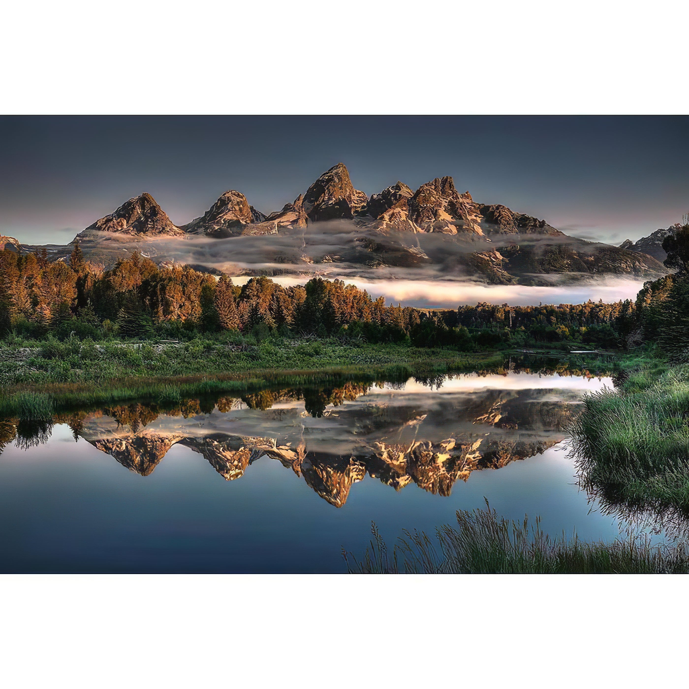 Una pintura de diamantes llamado 'Montaña Río Natural' - Meencantalapinturadediamantes