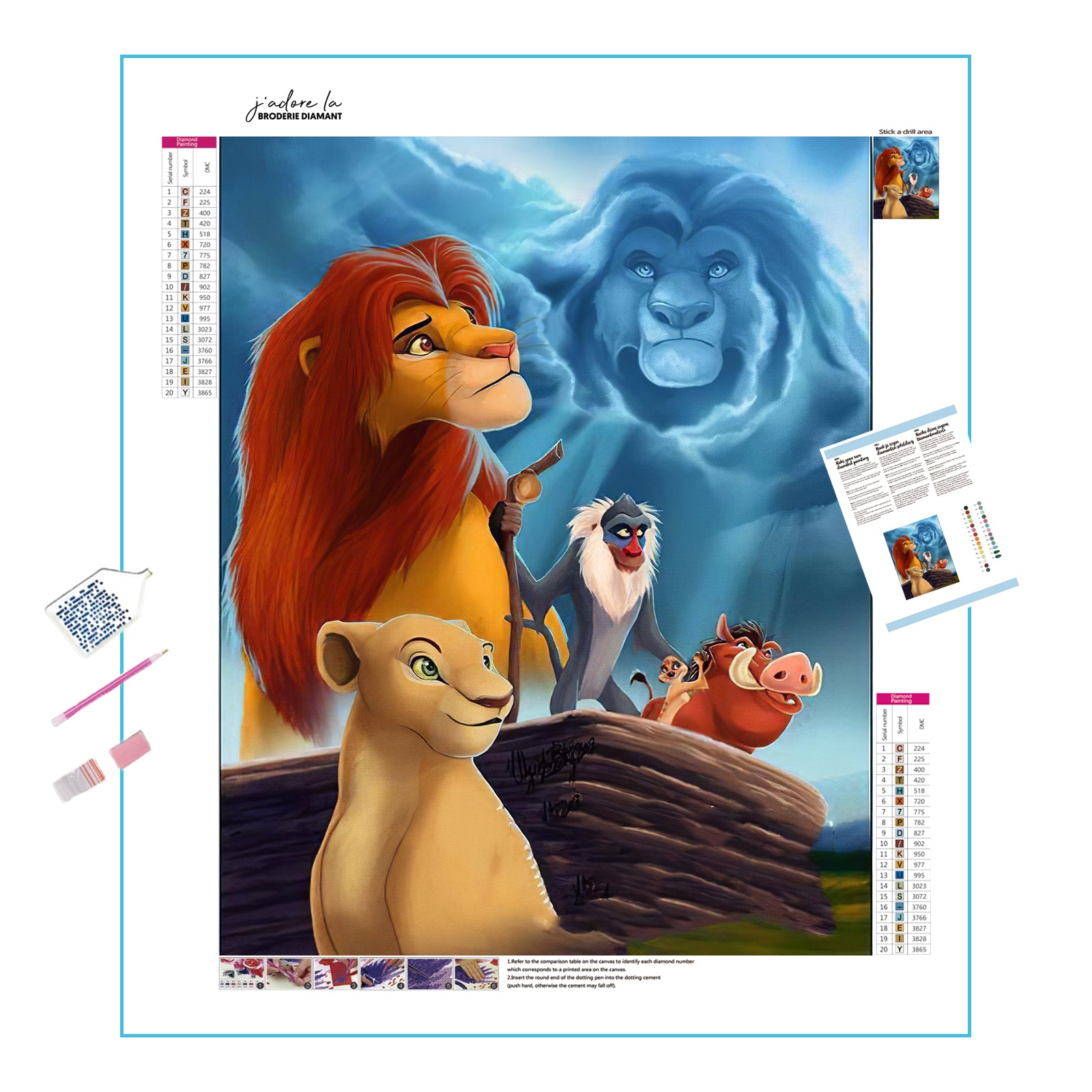 Una pintura de diamantes llamado 'Mufasa y cicatriz' - Meencantalapinturadediamantes