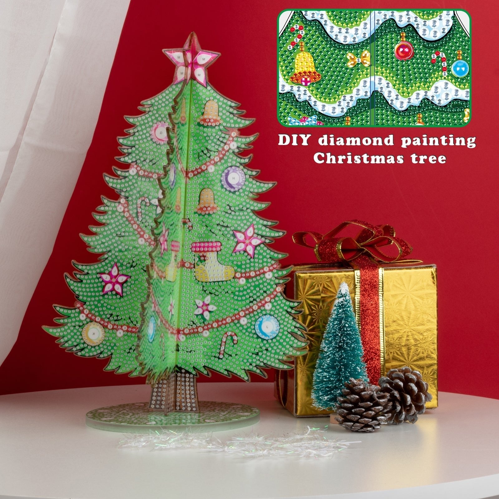 Un cuadro de diamantes 5D de un árbol de Navidad