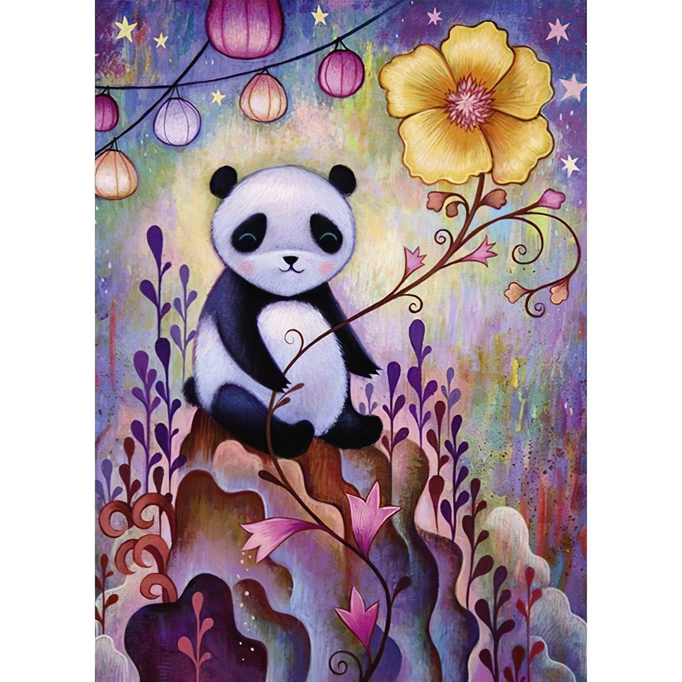 Una pintura de diamantes llamado 'Flor panda' - Meencantalapinturadediamantes