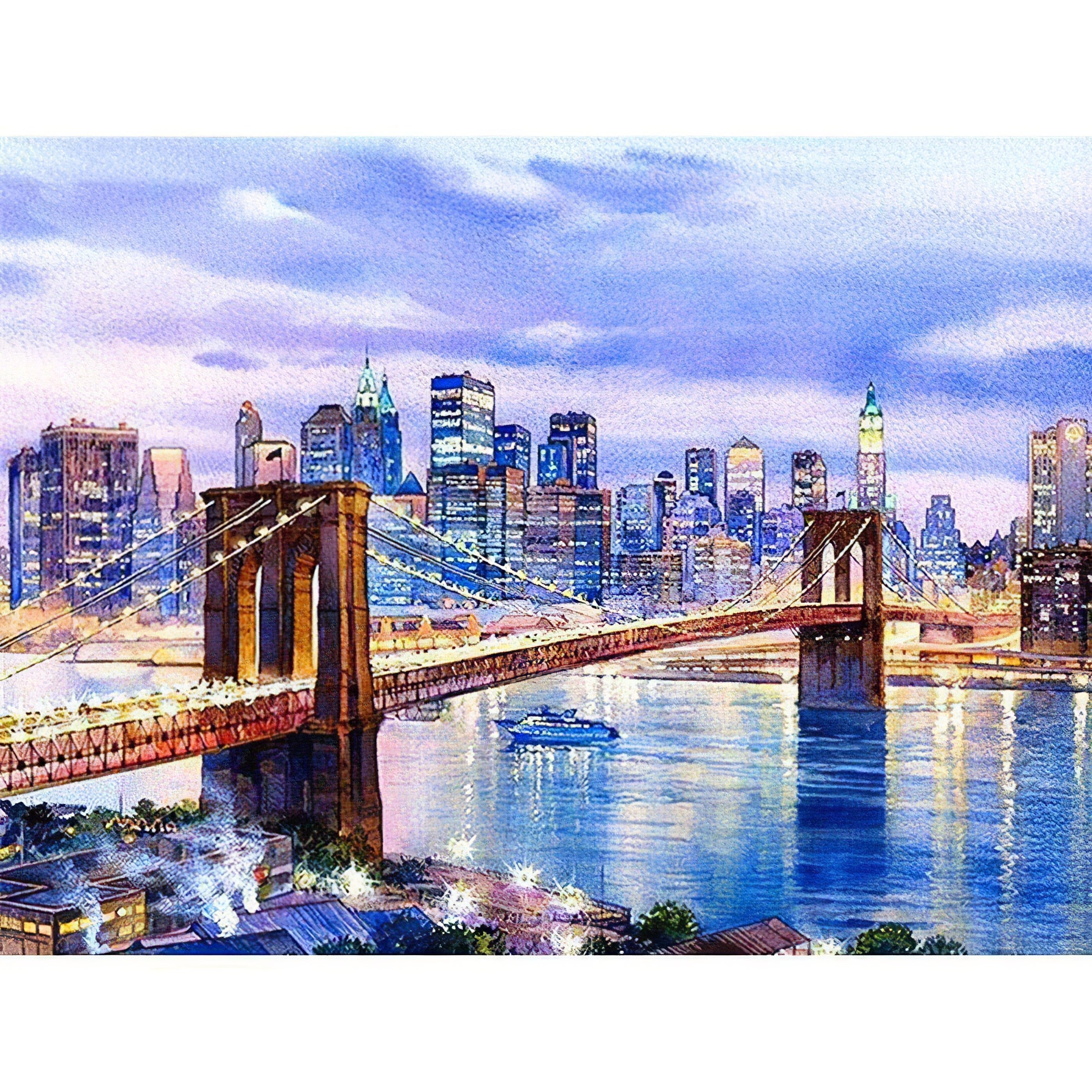 Una pintura de diamantes llamado 'Pont de la ville du matin' - Meencantalapinturadediamantes