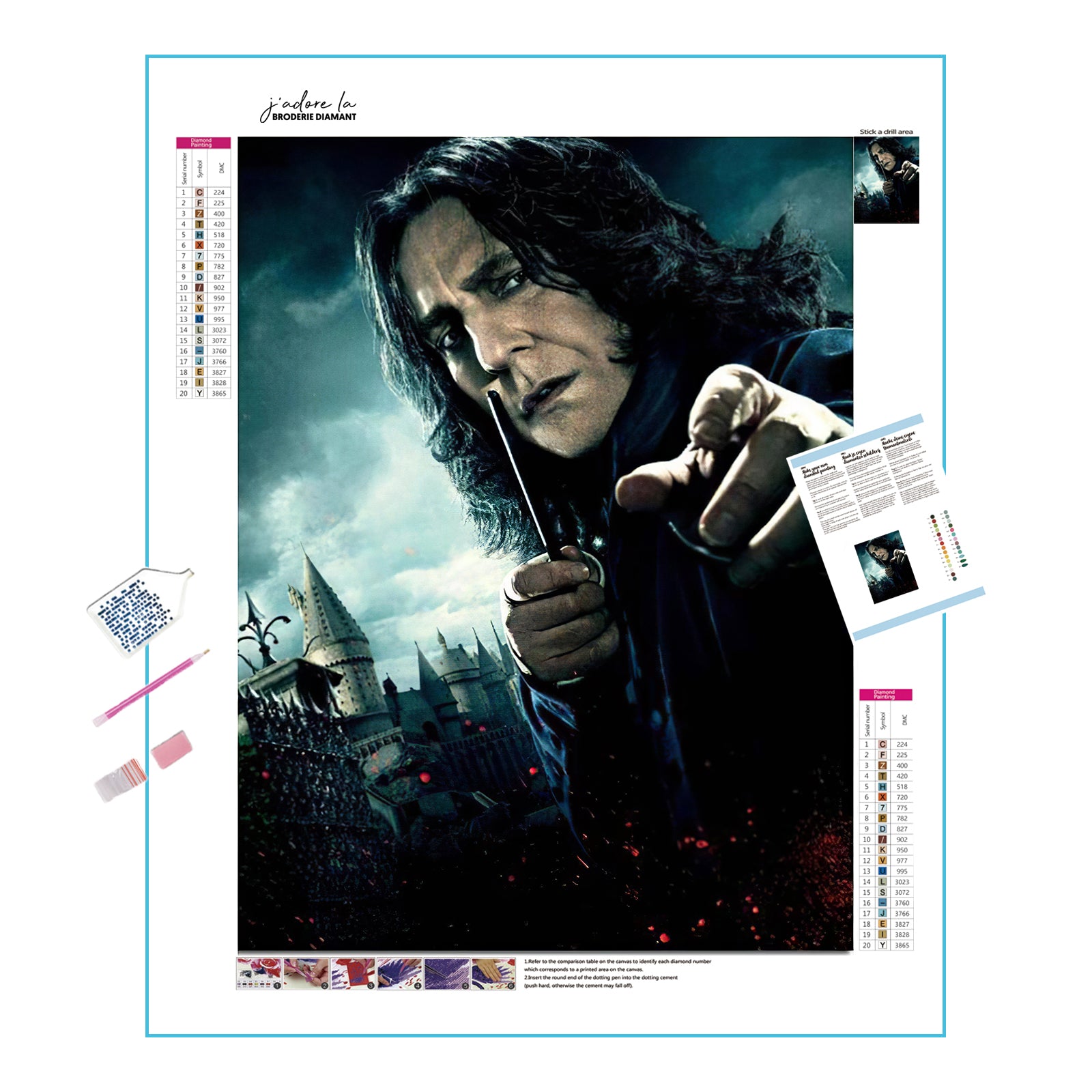 Una pintura de diamantes llamado 'Professeur Severus Rogue de Harry Potter' - Meencantalapinturadediamantes