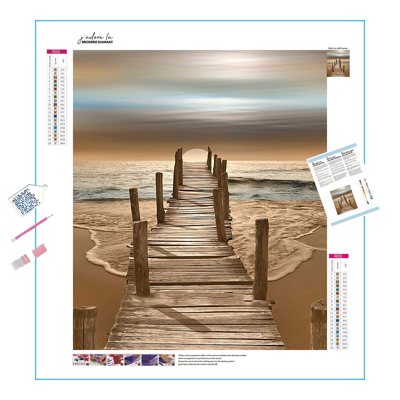 Diamond Painting - Puente de playa