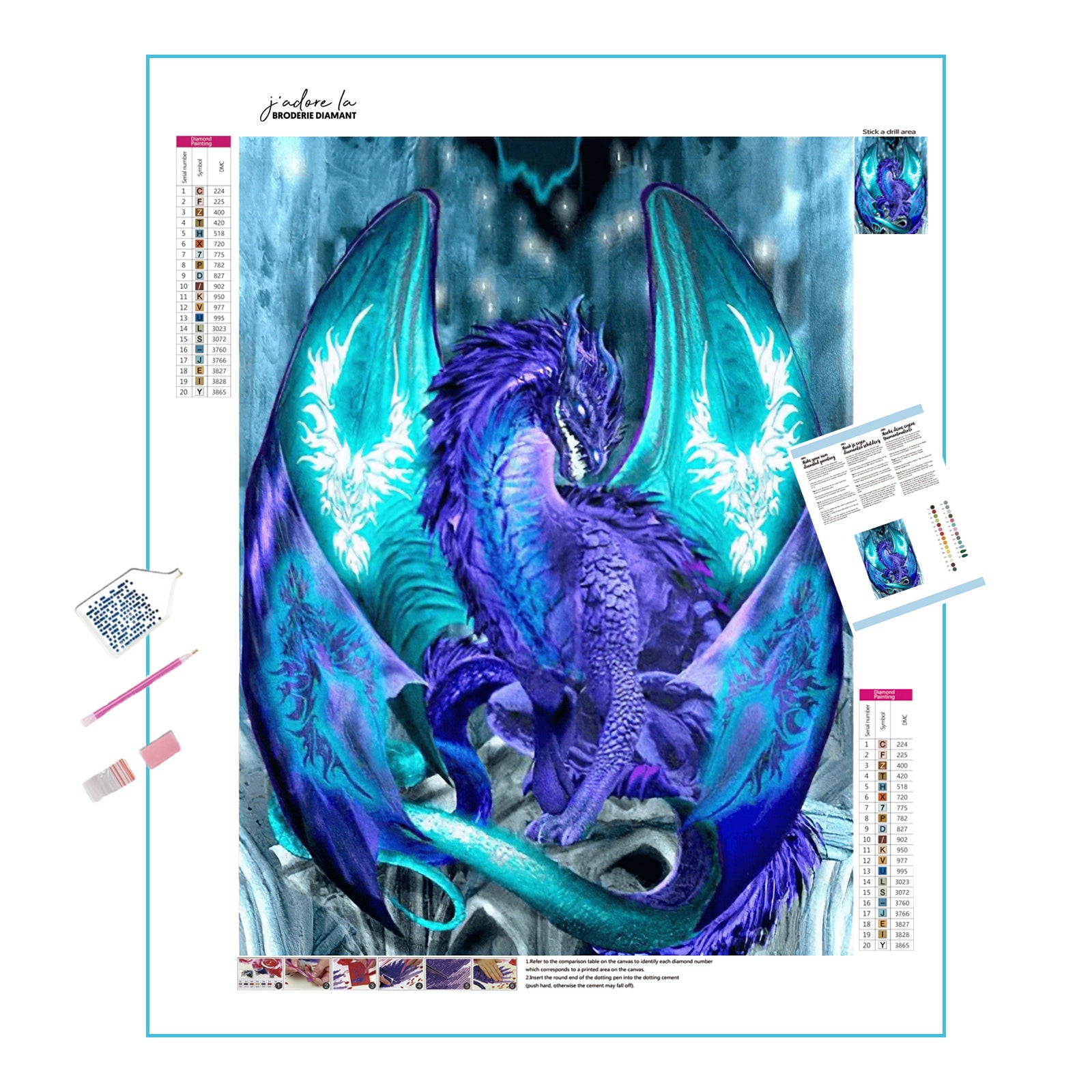 Una pintura de diamantes llamado 'Reine Dragon' - Meencantalapinturadediamantes