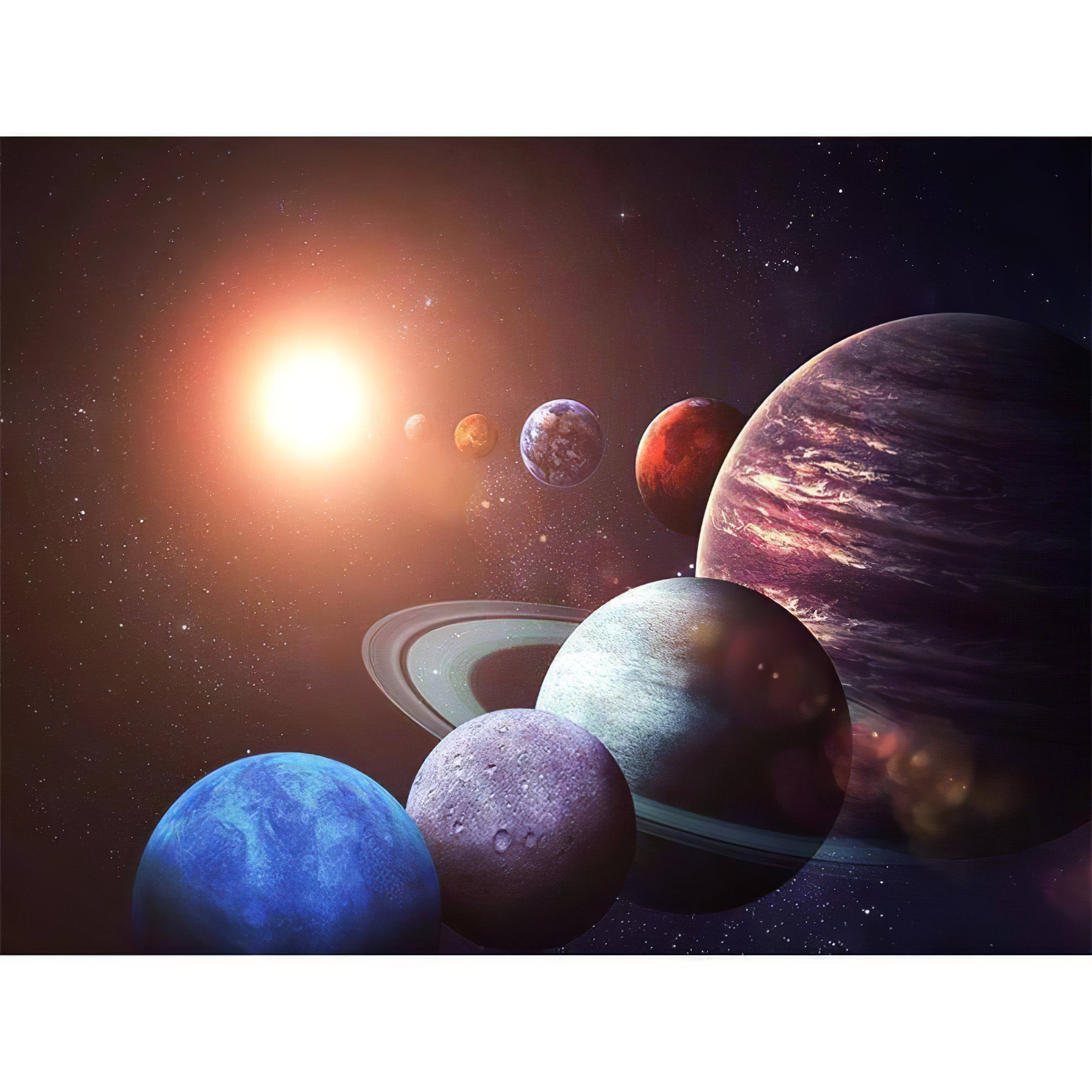 Una pintura de diamantes llamado 'Planetas en serie con el Sol' - Meencantalapinturadediamantes