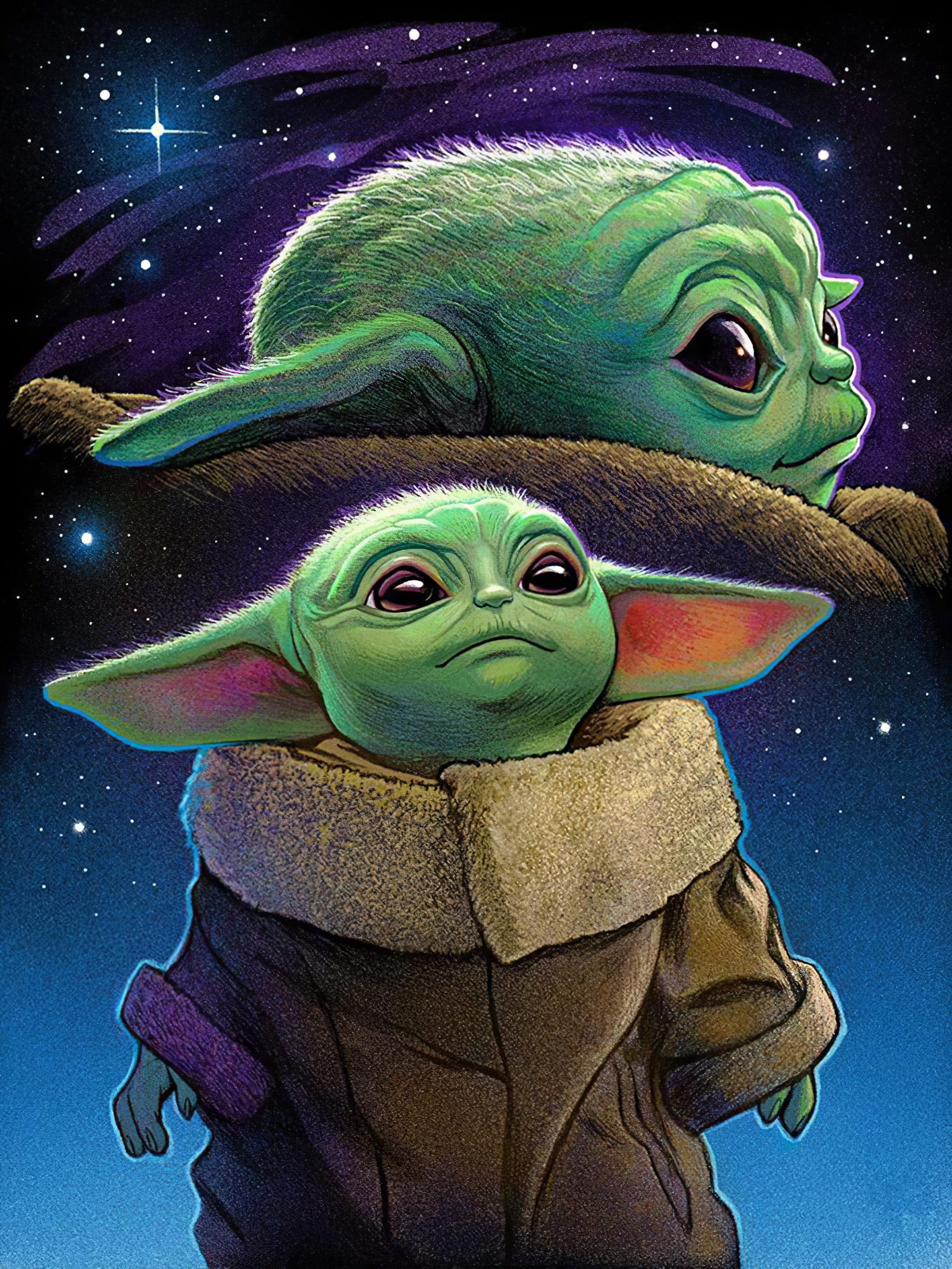 Una pintura de diamantes llamado 'Star Wars bébé Yoda' - Meencantalapinturadediamantes