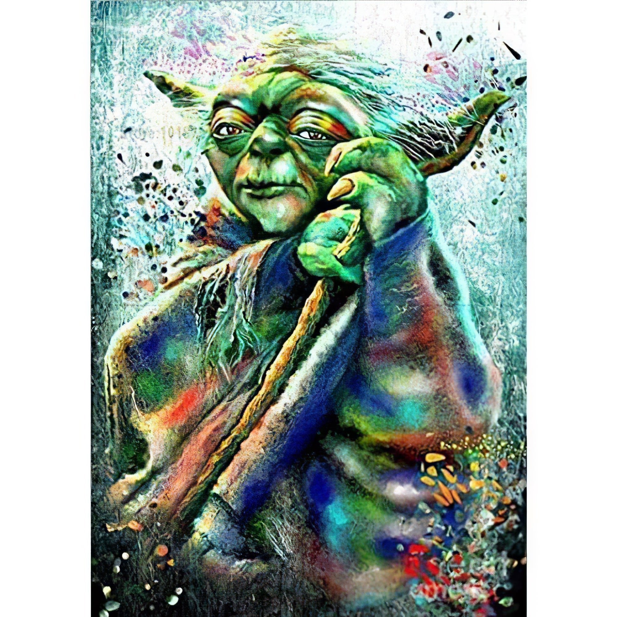 Una pintura de diamantes llamado 'Star Wars Master Yoda' - Meencantalapinturadediamantes