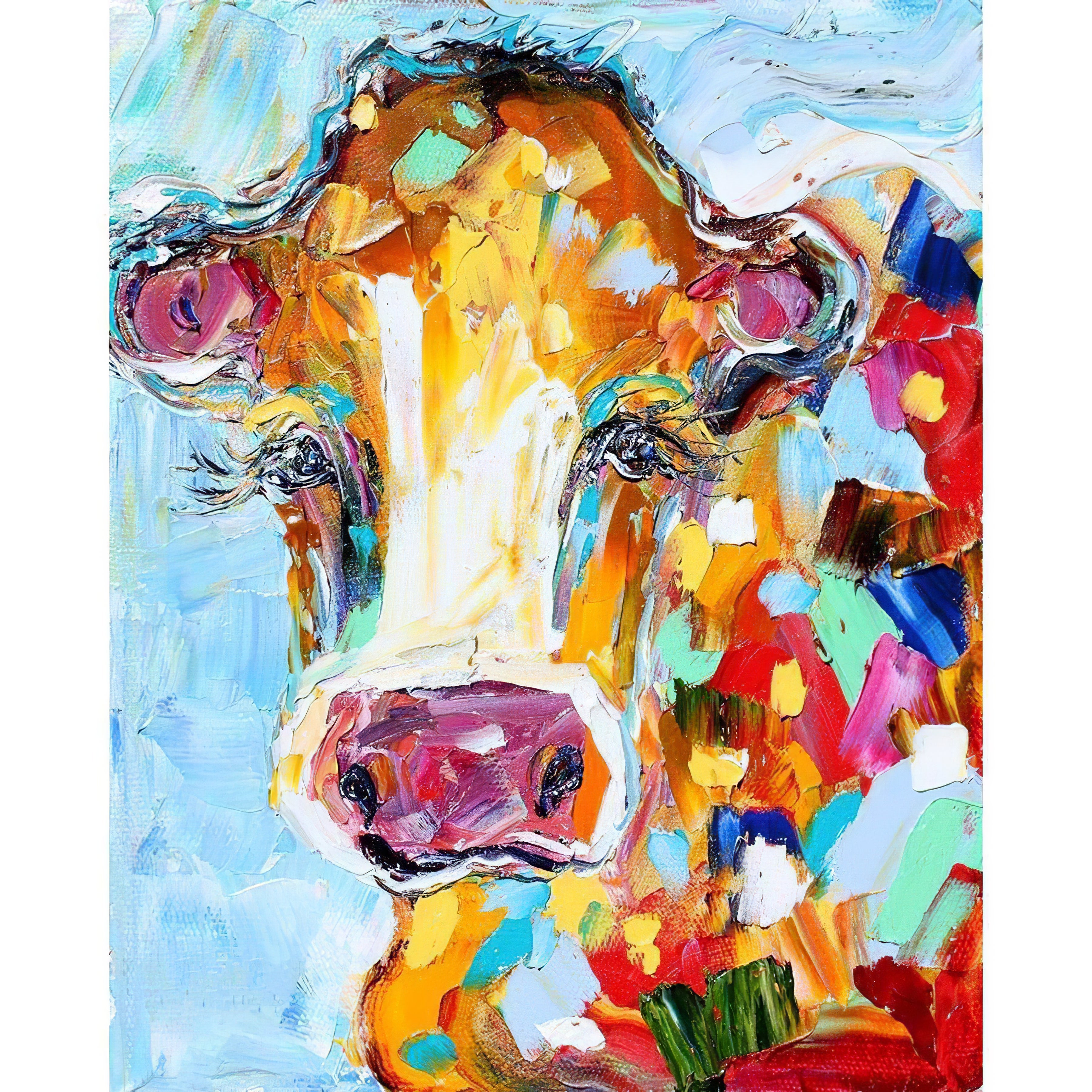 Diamond Painting - Una vaca colorida