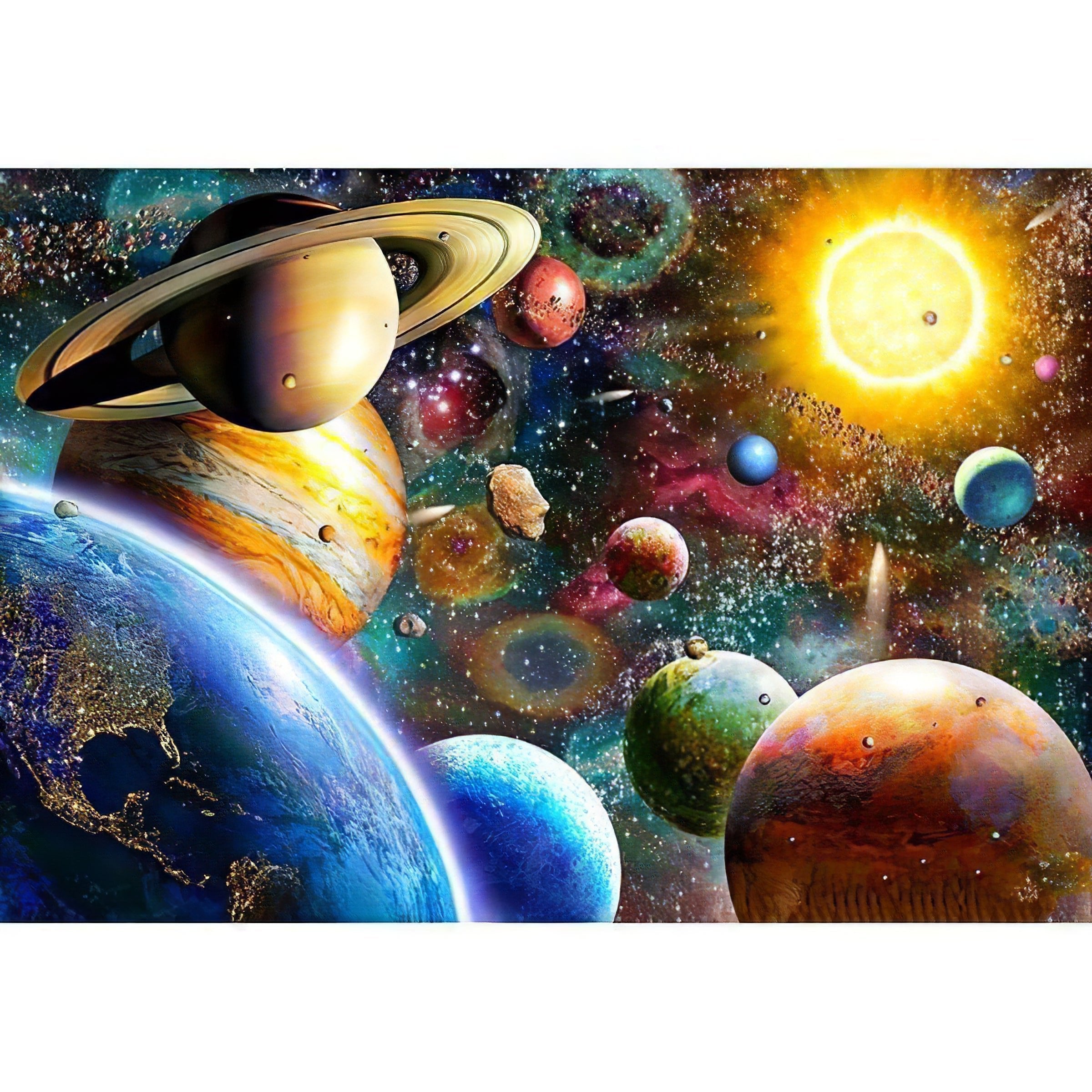 Una pintura de diamantes llamado 'Universo de planetas' - Meencantalapinturadediamantes