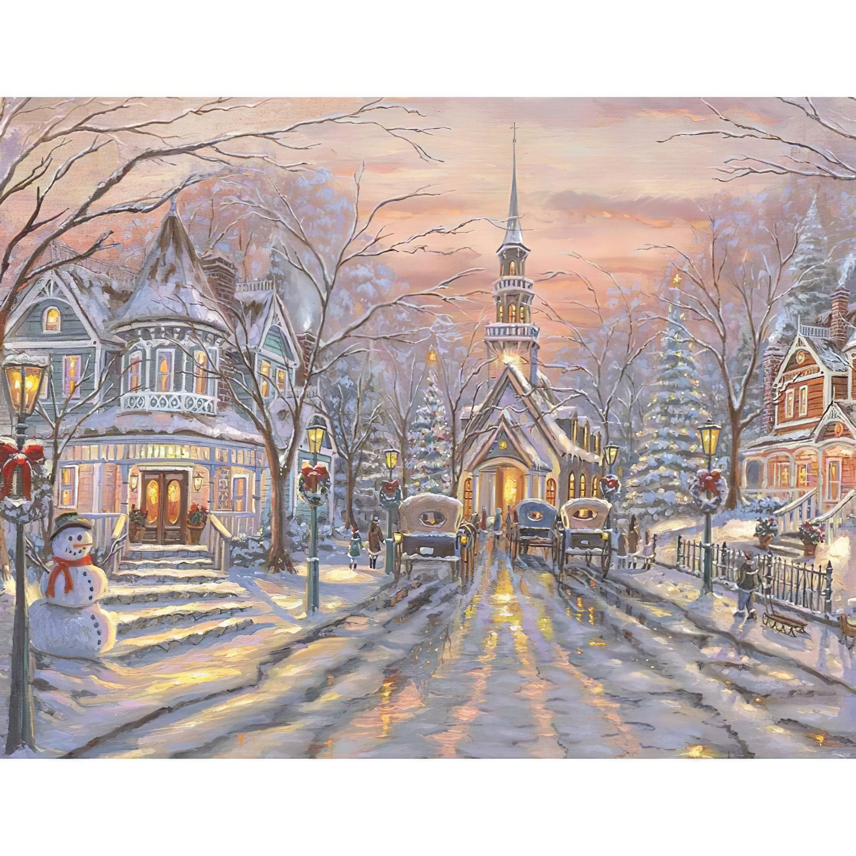 Una pintura de diamantes llamado 'Village de Noël Hiver' - Meencantalapinturadediamantes