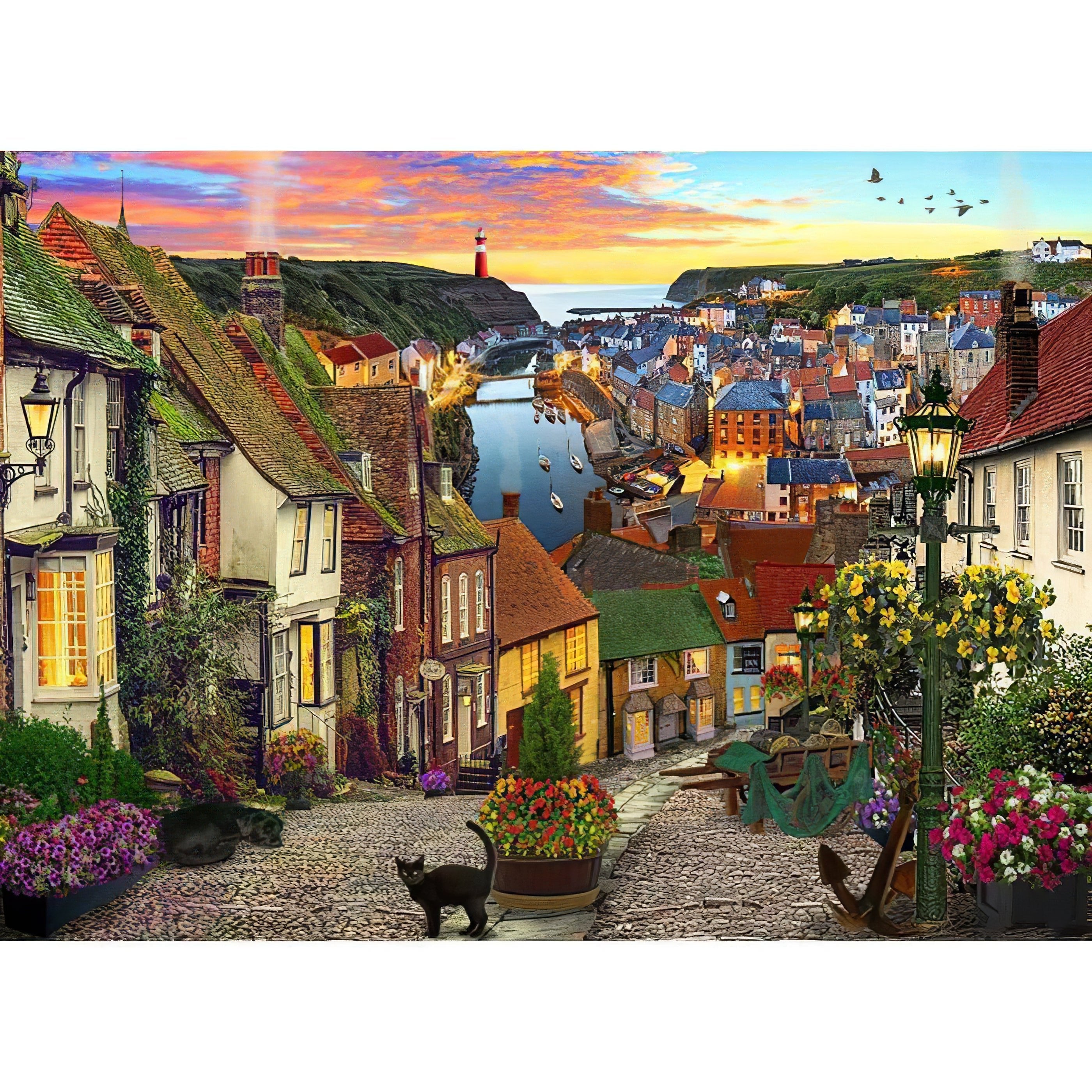 Una pintura de diamantes llamado 'Village Océan Ville Rue' - Meencantalapinturadediamantes